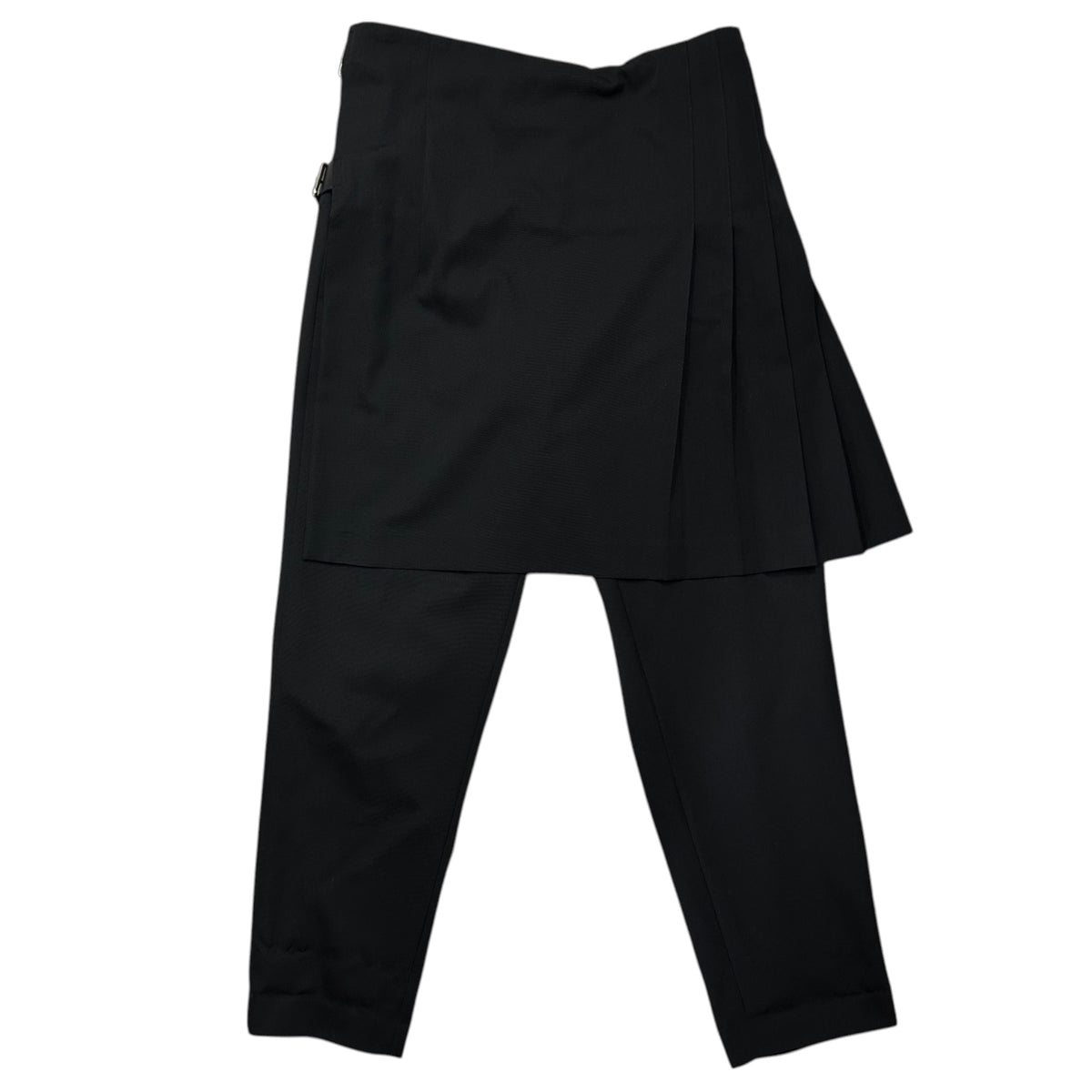 COMME des GARCONS(コムデギャルソン) 2001AW Wool Gabardine Skirt Docking Side Belt Slacks ウール ギャバジン スカート ドッキング サイド ベルト スラックス パンツ GZ-P002 S ブラック AD2001