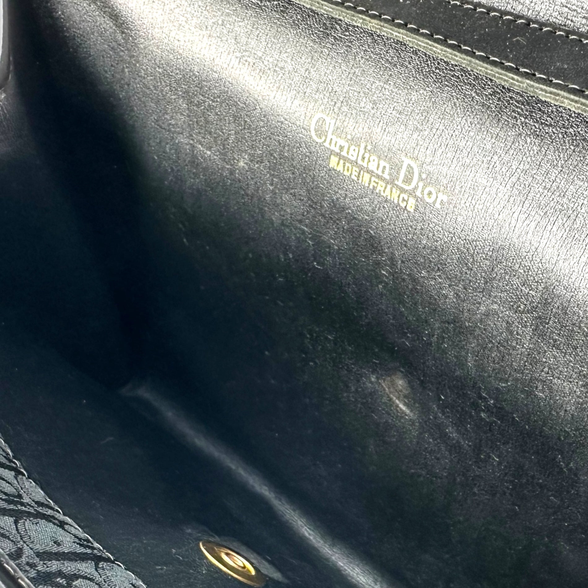 Christian Dior(クリスチャンディオール) Vintage Trotter Chain Shoulder Bag ヴィンテージ トロッター チェーン ショルダー バッグ ネイビー