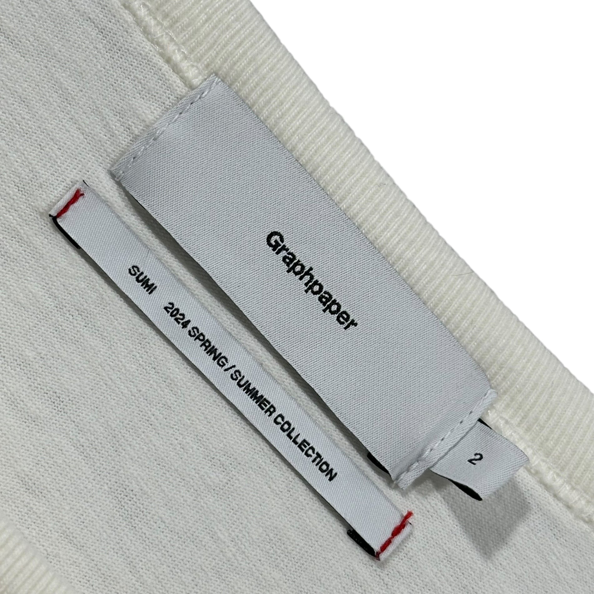 Graphpaper(グラフペーパー) 2024SS RECYCLED COTTON JERSEY S/S TEE リサイクル コットン ジャージー 半袖 Tシャツ GM241-70139 2 ホワイト