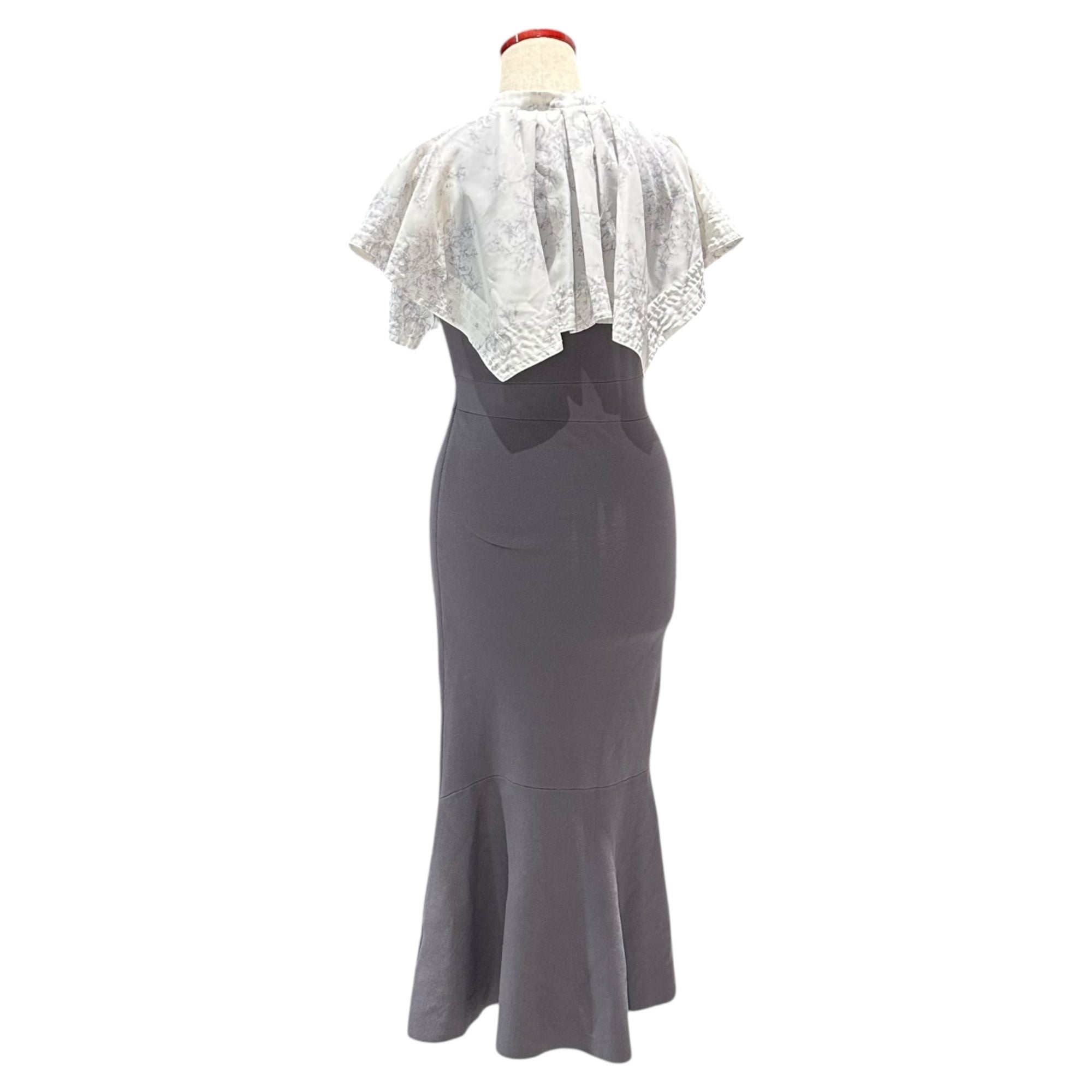 snidel(スナイデル) ケープ デザイン ニット ドッキング ワンピース SWNO224101 1(S程度) グレー 付け襟 タイト リブ ノースリーブ ロング