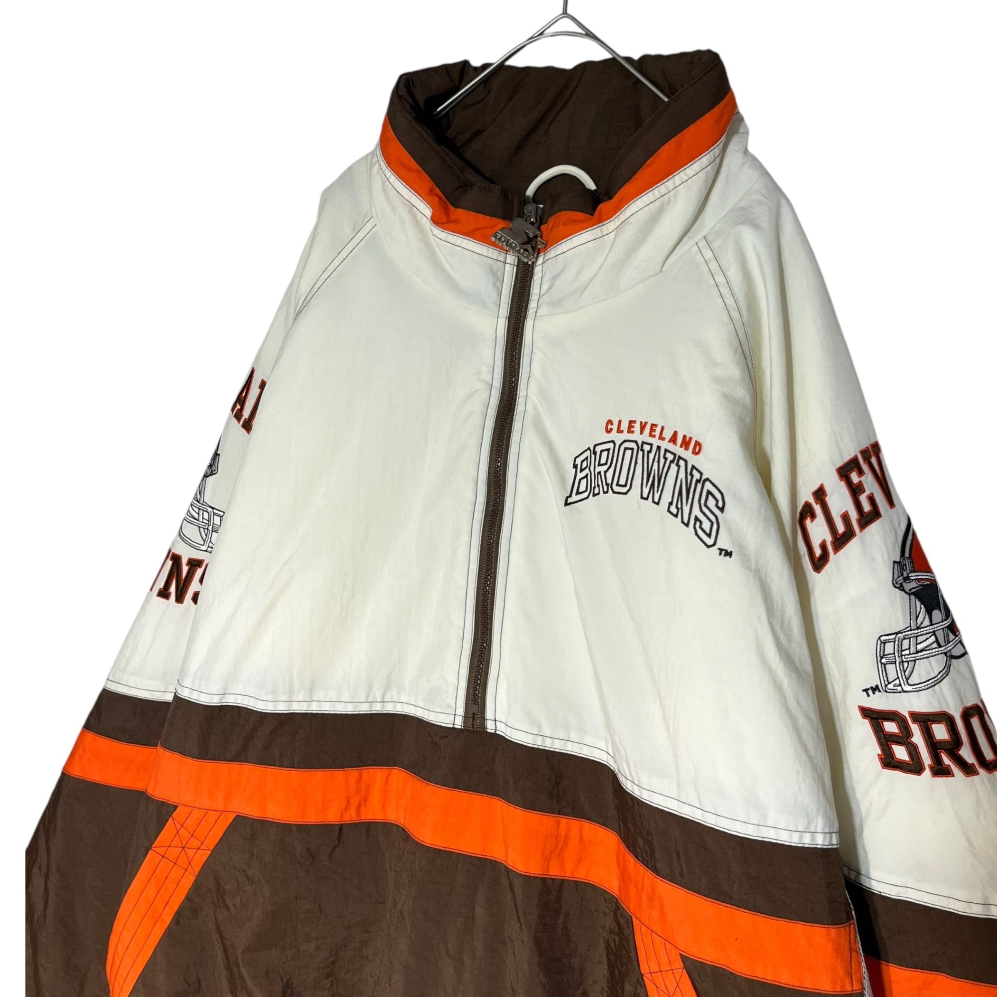 PRO LINE STARTER(プロライン スターター) 90's NFL BROWNS 中綿ジャケット 90年代 XL ホワイト×ブラウン