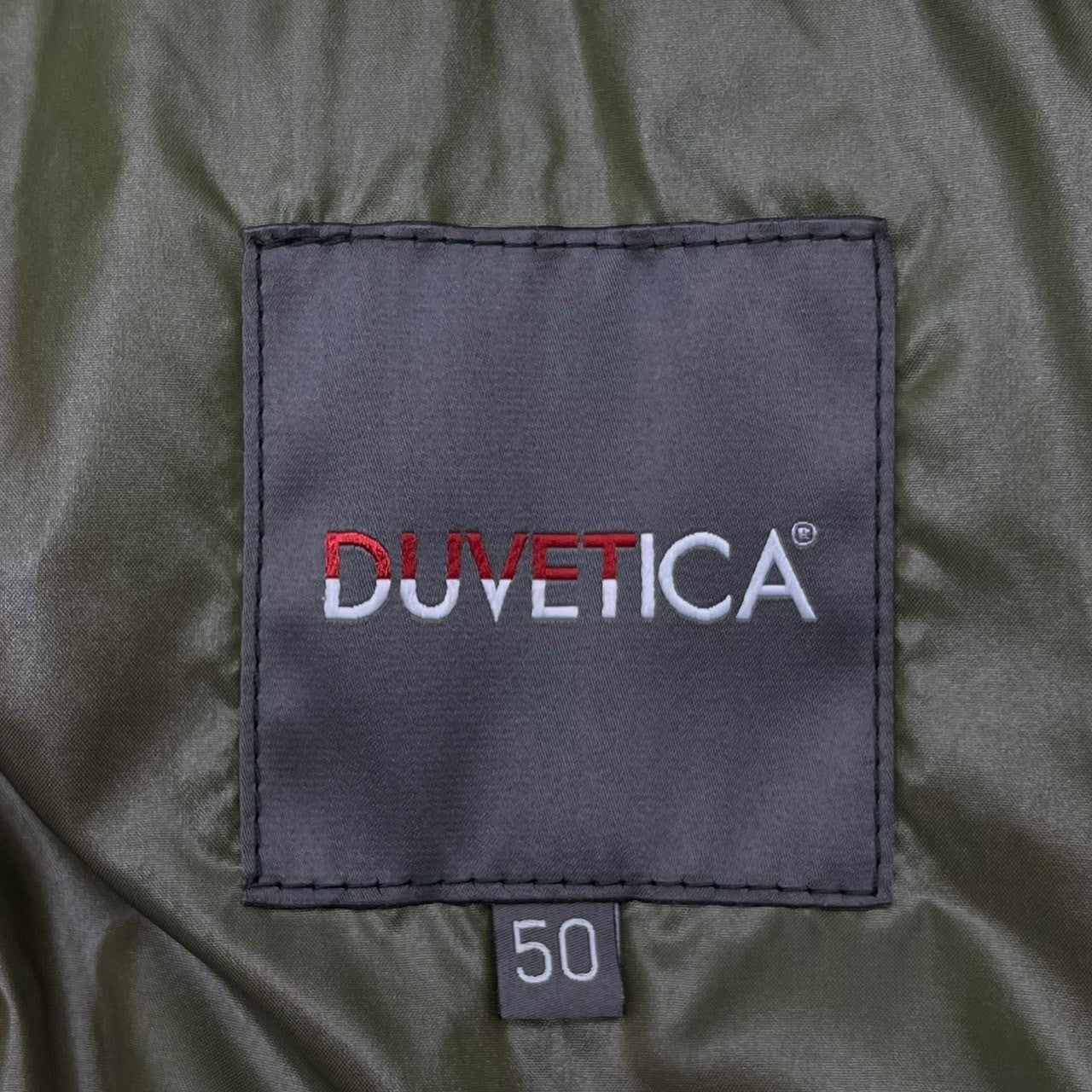 DUVETICA(デュベティカ) Hooded nylon down vest フーデット ナイロン ダウン ベスト 50(XL程度) ブラック×グリーン