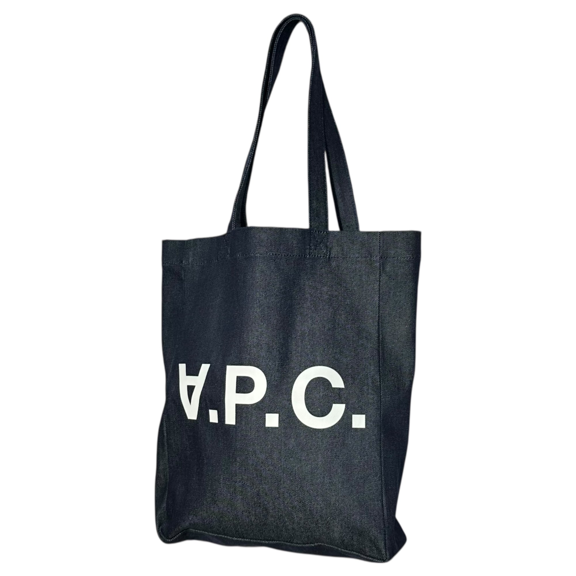 A.P.C.(アーペーセー) Inverted A logo denim tote bag 逆さ A ロゴ デニム トート バッグ インディゴ×ホワイト