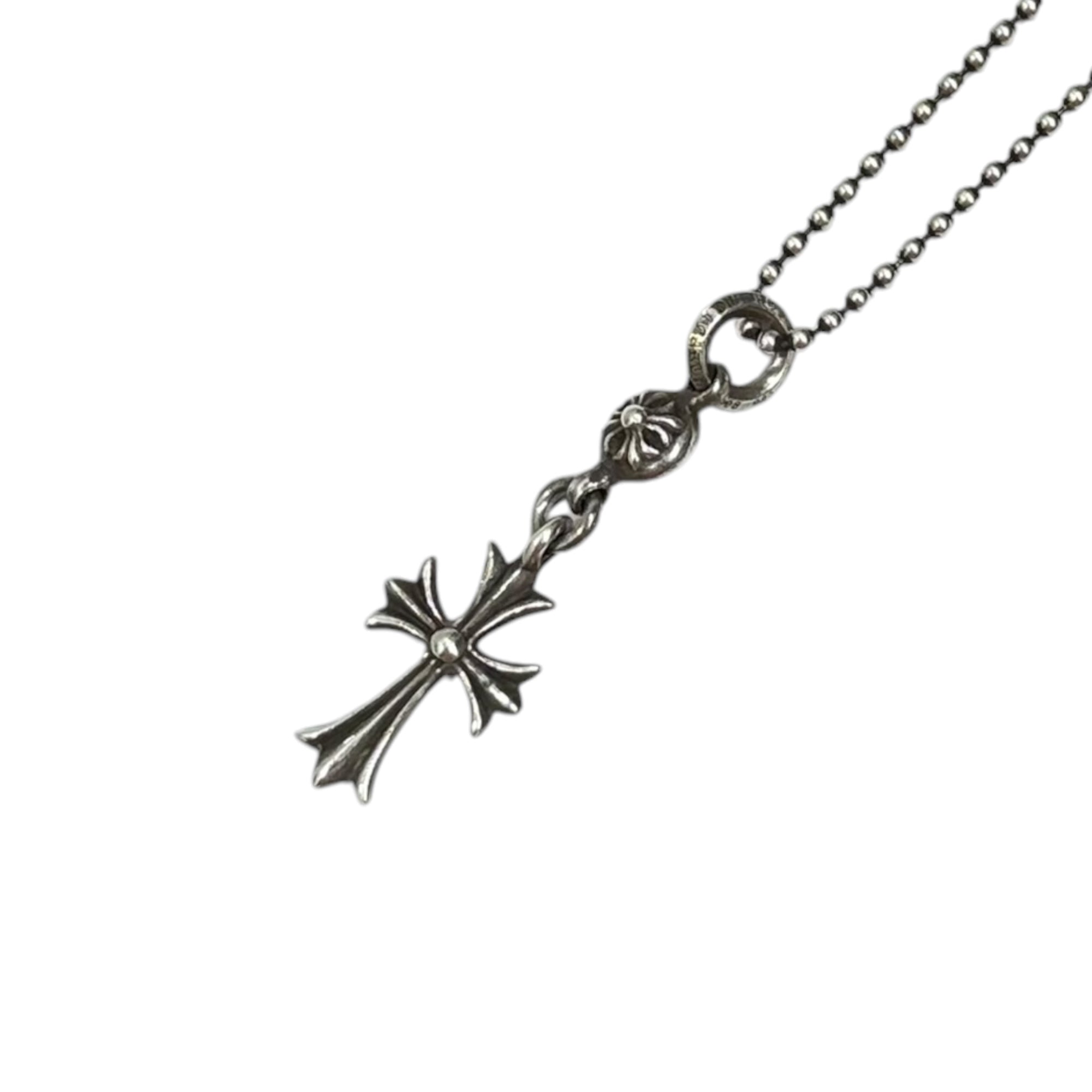 CHROME HEARTS(クロムハーツ) 1 Ball Tiny CH Cross Charm ＆ Ball Chain 1ボール タイニー CH クロス チャーム ボール チェーン ネックレス シルバー