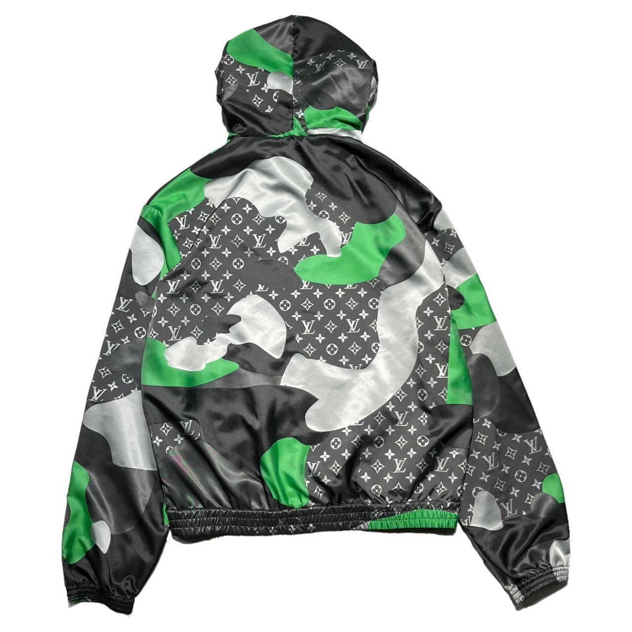 LOUIS VUITTON(ルイヴィトン) 23AW patchwork portrait hood blouson パッチワーク ポートレート フード ブルゾン RM232 AXE HPB73W 50(XL程度) グリーン×グレー マウンテンパーカー ジャケット