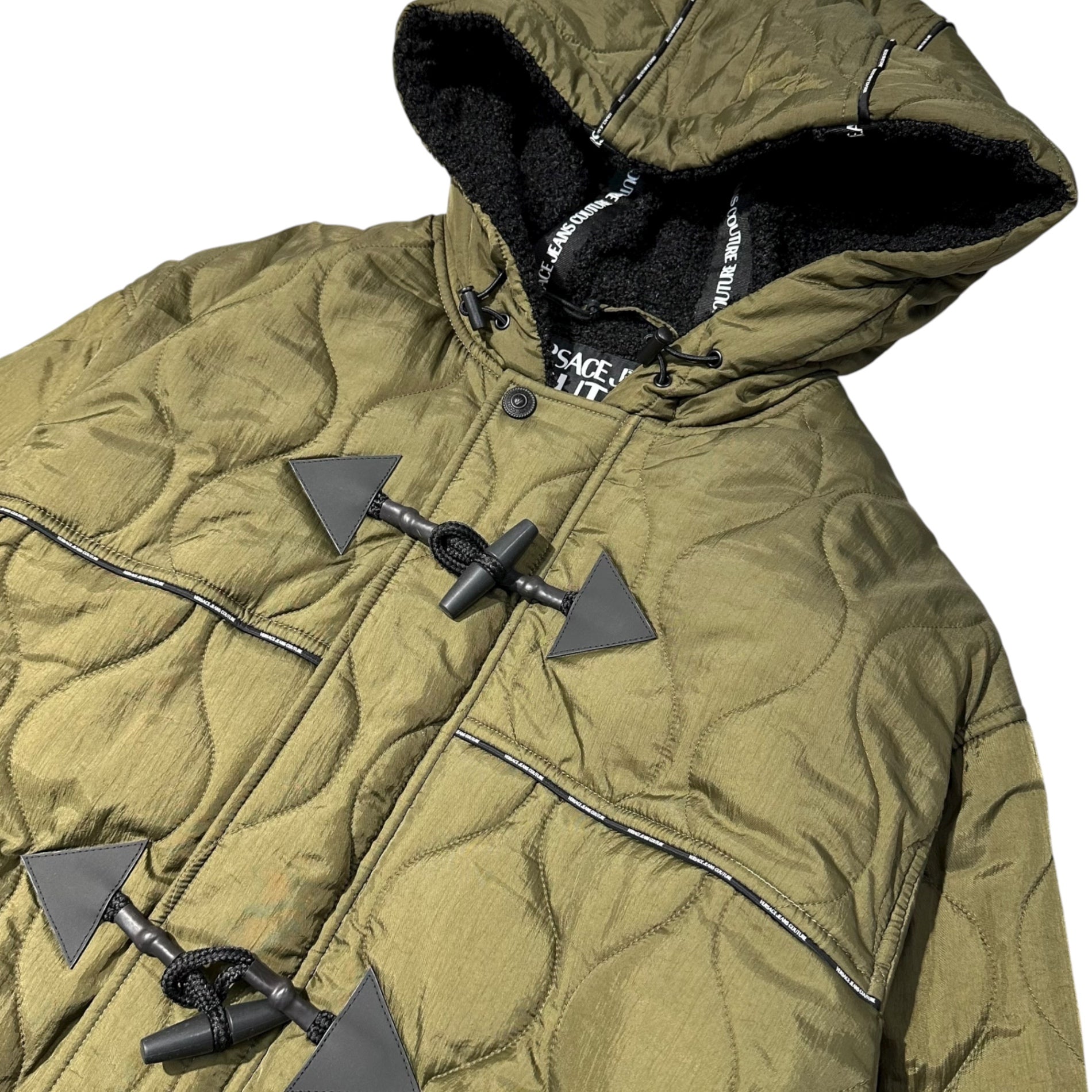 VERSACE JEANS COUTURE(ヴェルサーチジーンズ) Military Liner Sampling Toggle Button Jacket ミリタリー ライナー サンプリング トグル ボタン ジャケット 48(M程度) カーキ