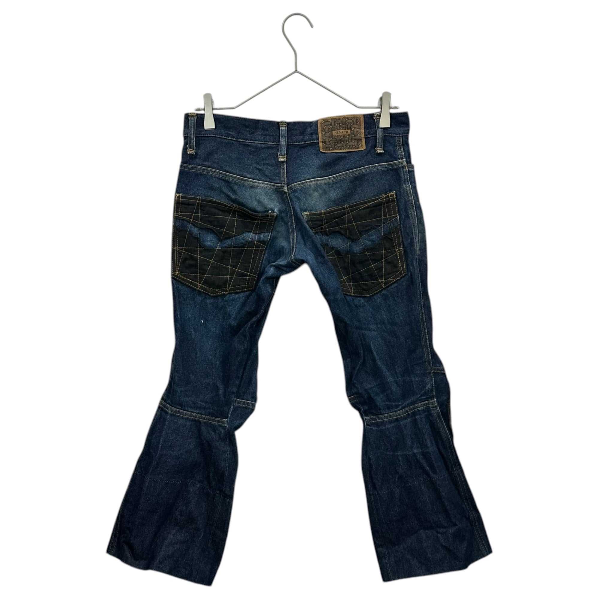 Christopher Nemeth(クリストファーネメス) 00's Yellow-Stitch Cropped Denim Pants イエローステッチ クロップド デニム パンツ 733 S インディゴ×ブラック×イエロー