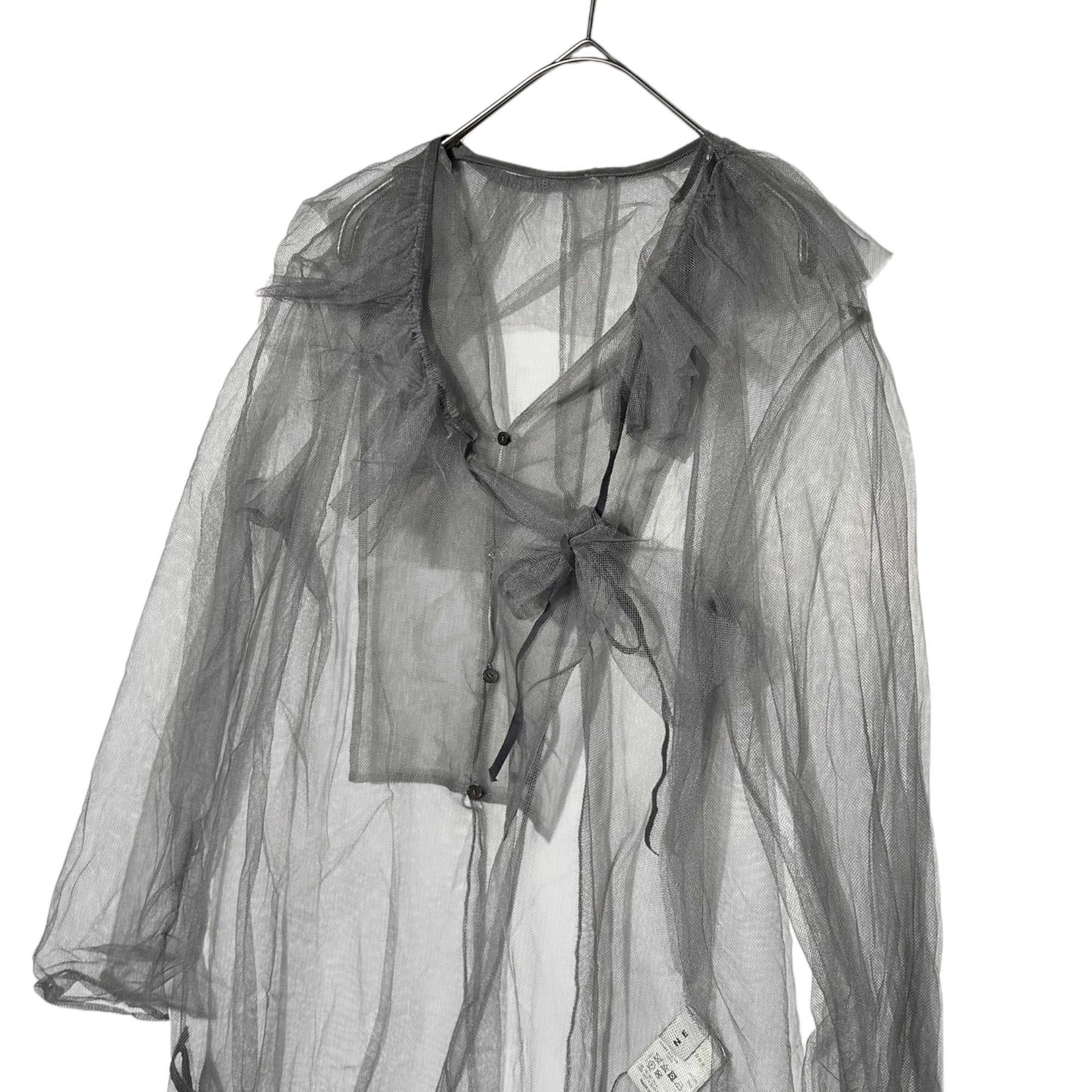 IRENE(アイレネ) 23SS Long sleeve blouse ロングスリーブ ブラウス シアー シースルー 長袖 23S82002 36(S) グレー