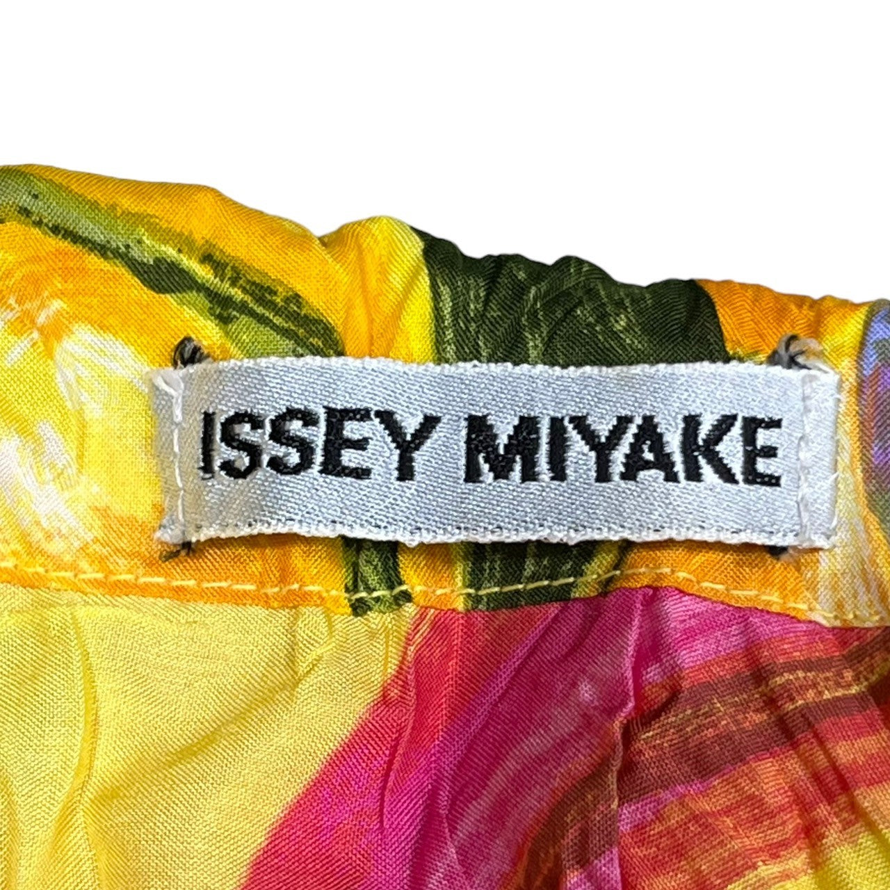 ISSEY MIYAKE(イッセイミヤケ) 06SS Floral wrinkle pleat S/S dress フローラル シワ プリーツ 半袖 ワンピース IM61-FH933 M イエロー 花 ドレス