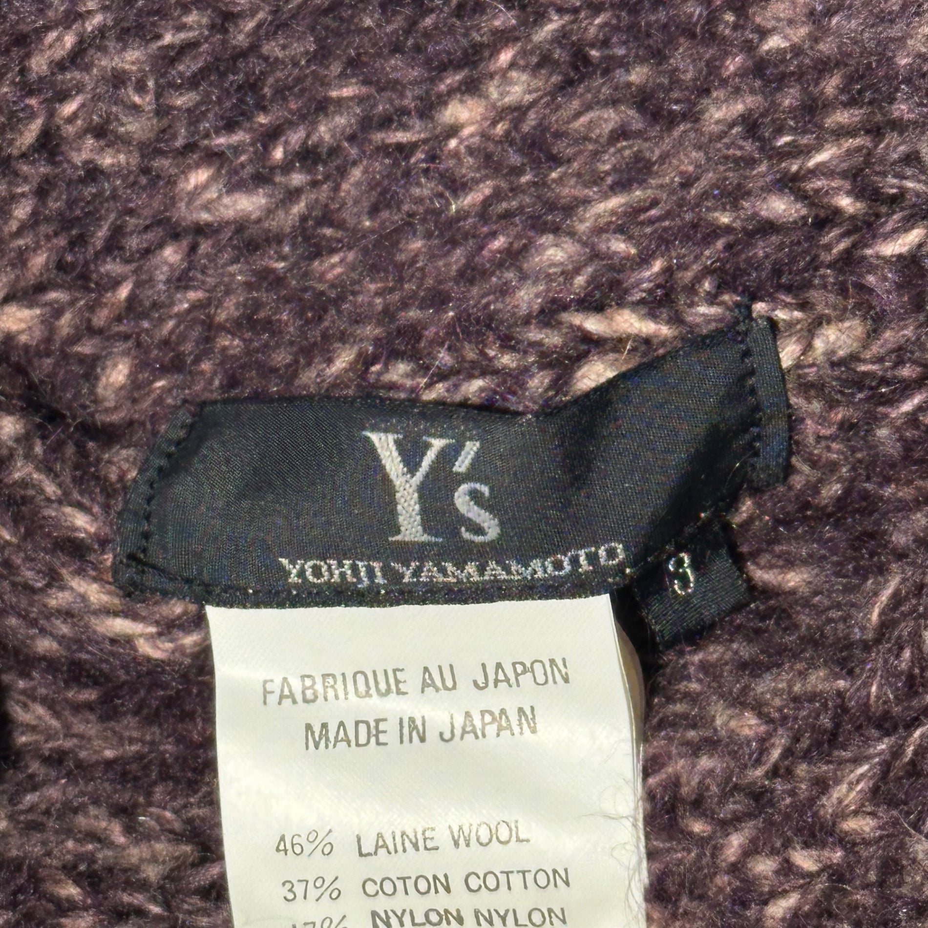 Y's(ワイズ) 00AW Wide Neck Modified S/S Knit ワイドネック 変形 半袖 ニット YT-K16-979 3(L程度) パープル 2000AW 00's