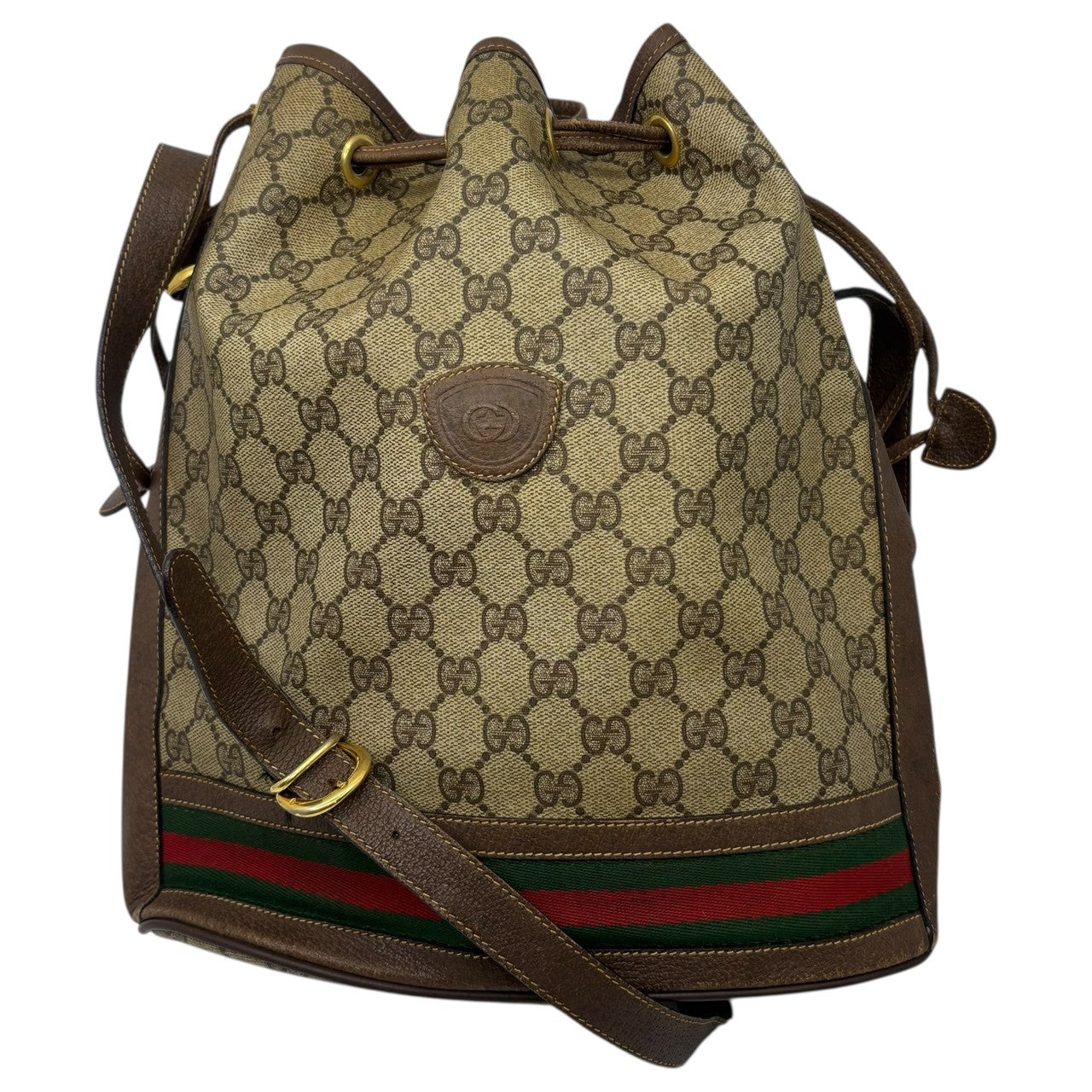 GUCCI(グッチ) Vintage Sherry Line Drawstring Shoulder Bag ヴィンテージ シェリーライン 巾着 ショルダー バッグ 001.084.0850 ベージュ