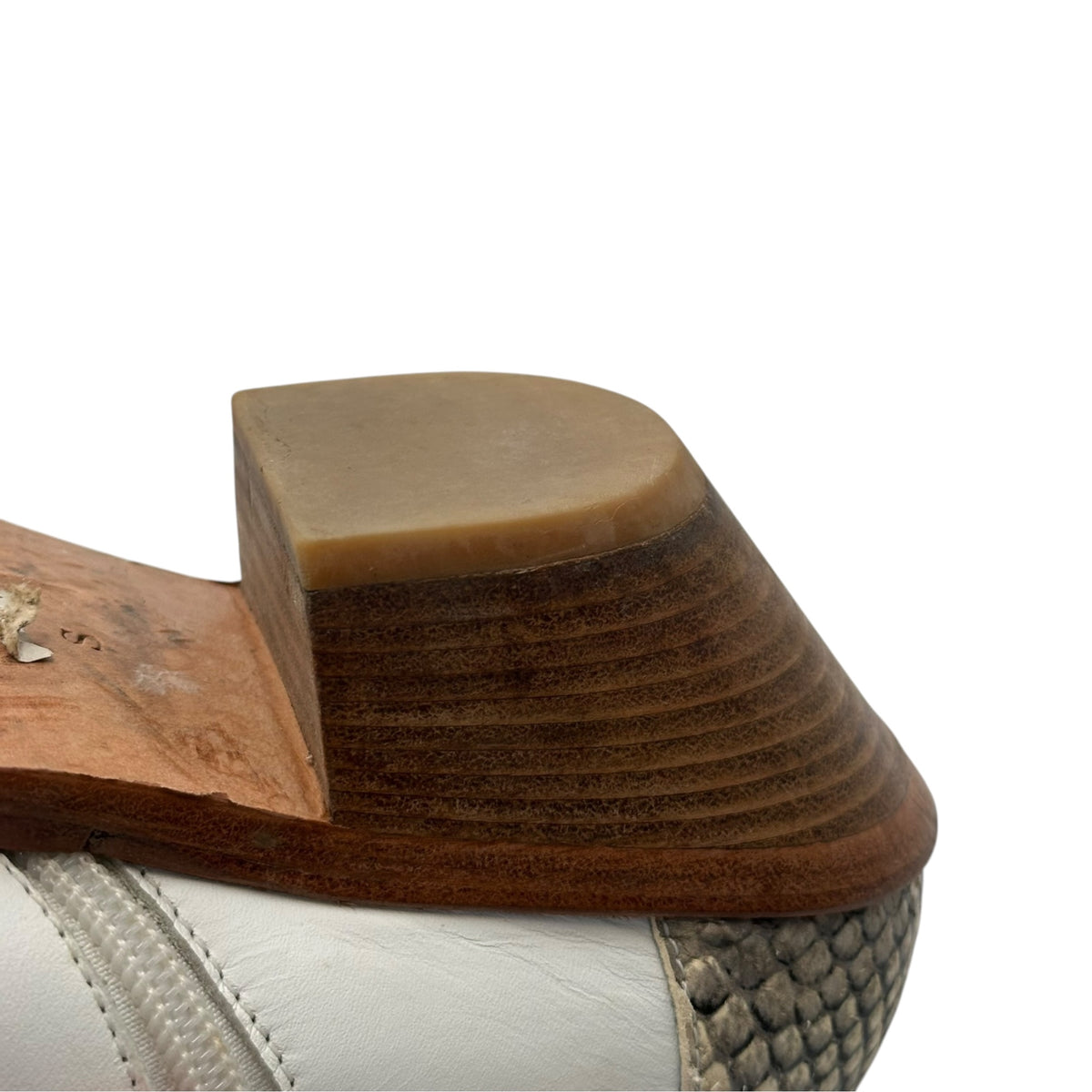 JUNYA WATANABE(ジュンヤワタナベ) Back-Python Paneled Pointed-Toe Leather Shoes バック パイソン 切替 ポインテッド トゥ レザー シューズ S(23.0cm程度) ホワイト