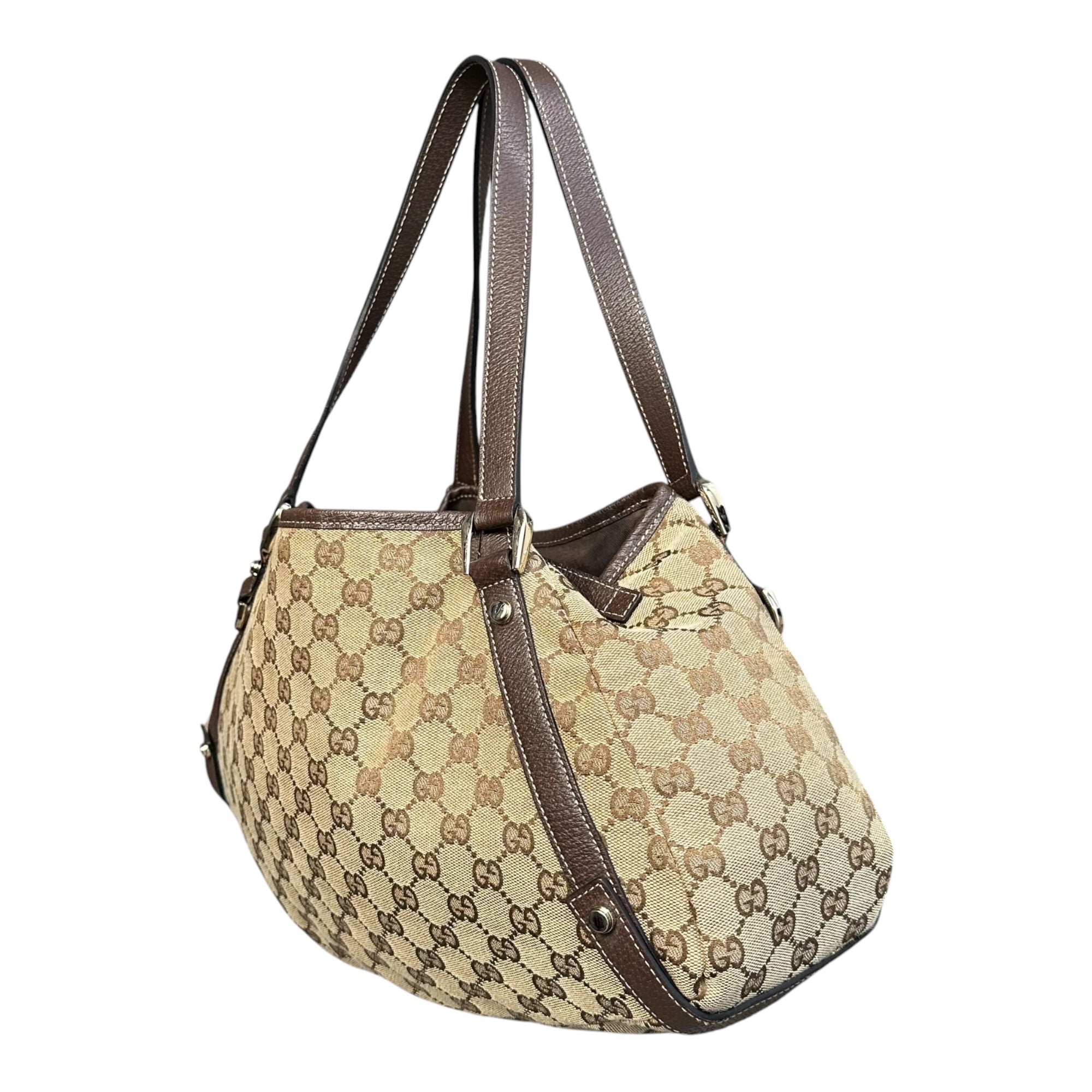 GUCCI(グッチ) GG Canvas Abbey Tote Bag GGキャンバス アビー トートバッグ 130736 ベージュ×ブラウン