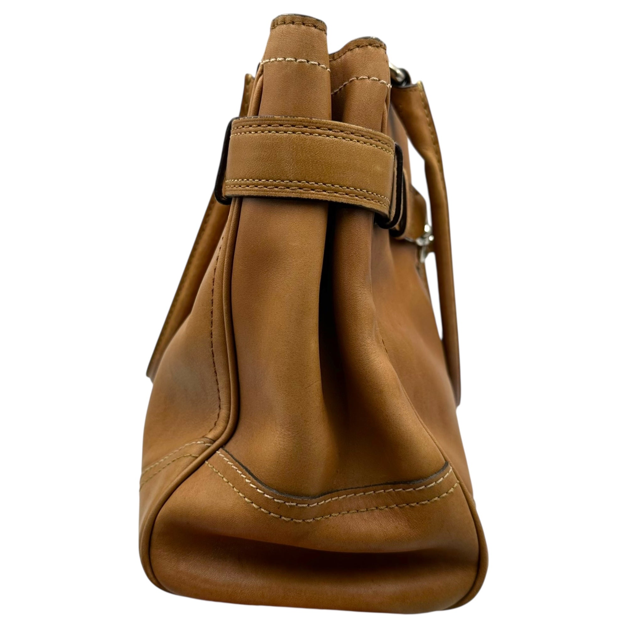 COACH(コーチ) All-Leather Handbag オールレザー ハンド バッグ F050-8A71 ブラウン