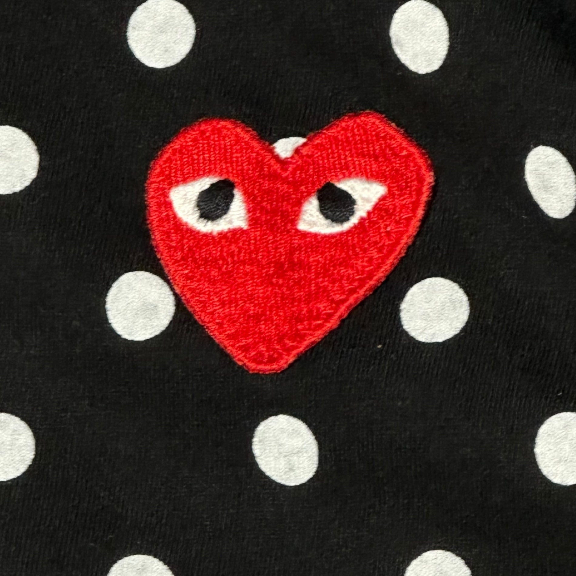 PLAY COMME des GARCONS(プレイコムデギャルソン) Dot Heart Logo Patch L/S T-Shirt ドット ハート ロゴ ワッペン 長袖 Tシャツ AZ-T165 L ブラック AD2011