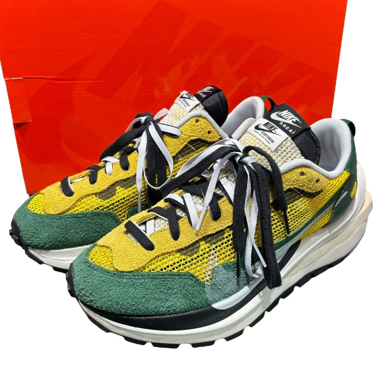 sacai × NIKE(サカイ × ナイキ) Vapor Waffle "Tour Yellow/Stadium Green-Sail" ヴェイパー ワッフル ローカットスニーカー CV1363-700 28.0cm イエロー×グリーン