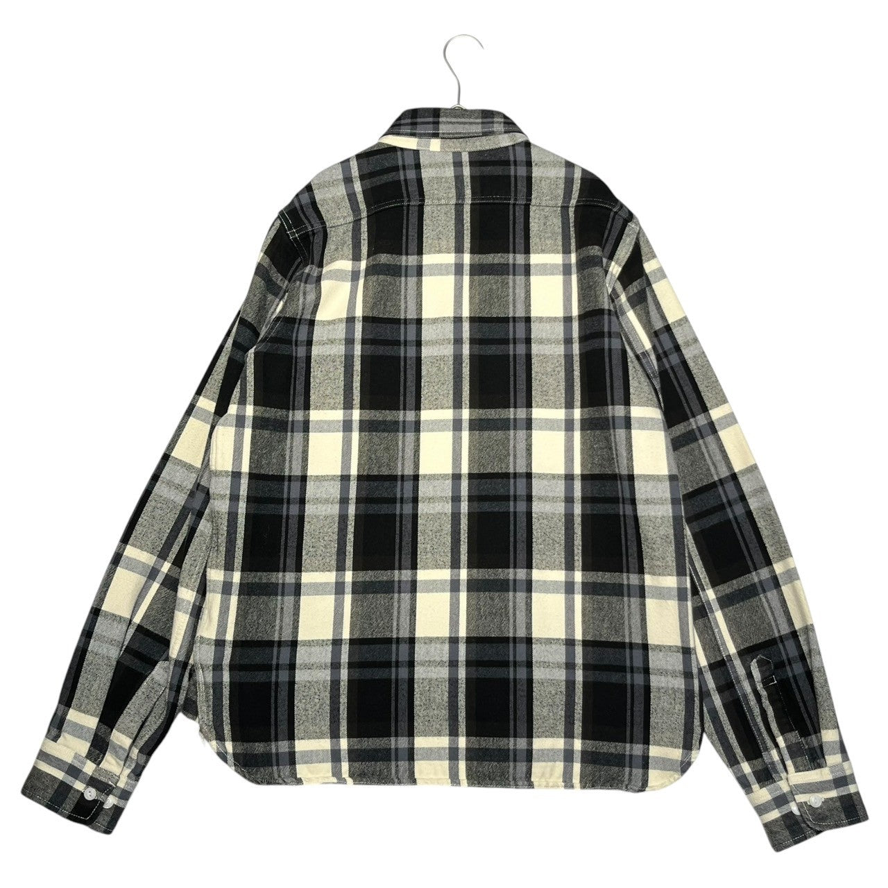 BAPE BY A BATHING APE(ベイプ バイ アベイシングエイプ) 00's tartan check flannel shirt タータンチェック フランネル シャツ L ネイビー×グレー 厚手　ジャケット