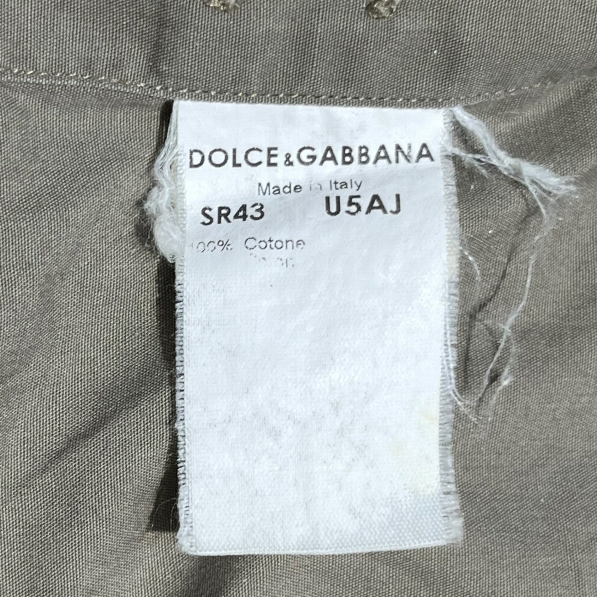 DOLCE&GABBANA(ドルチェ&ガッバーナドルガバ) 00's Big color L/S shirt ビックカラー 長袖 シャツ 15 1/2 40(L程度) ベージュ