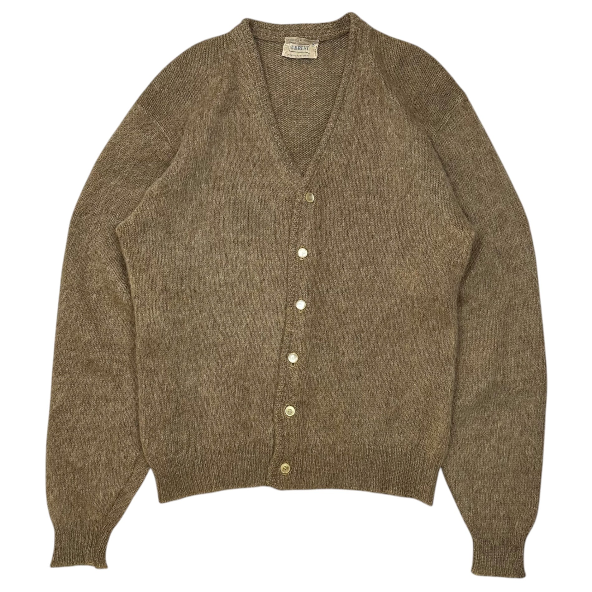 BRENT(ブレント) 60's Shaggy Mohair Cardigan シャギー モヘア カーディガン M ブラウン 60年代 MONTGOMERY WARD