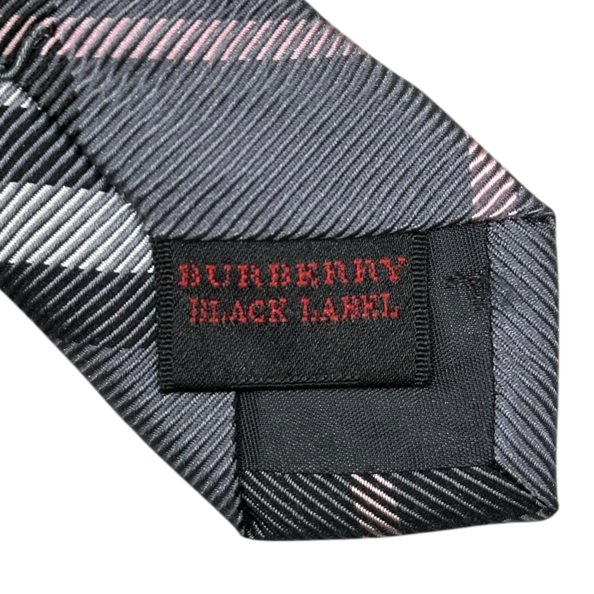 BURBERRY BLACK LABEL(バーバリーブラックレーベル) Nova Check Silk Tie ノヴァチェック シルク ネクタイ グレー×ピンク