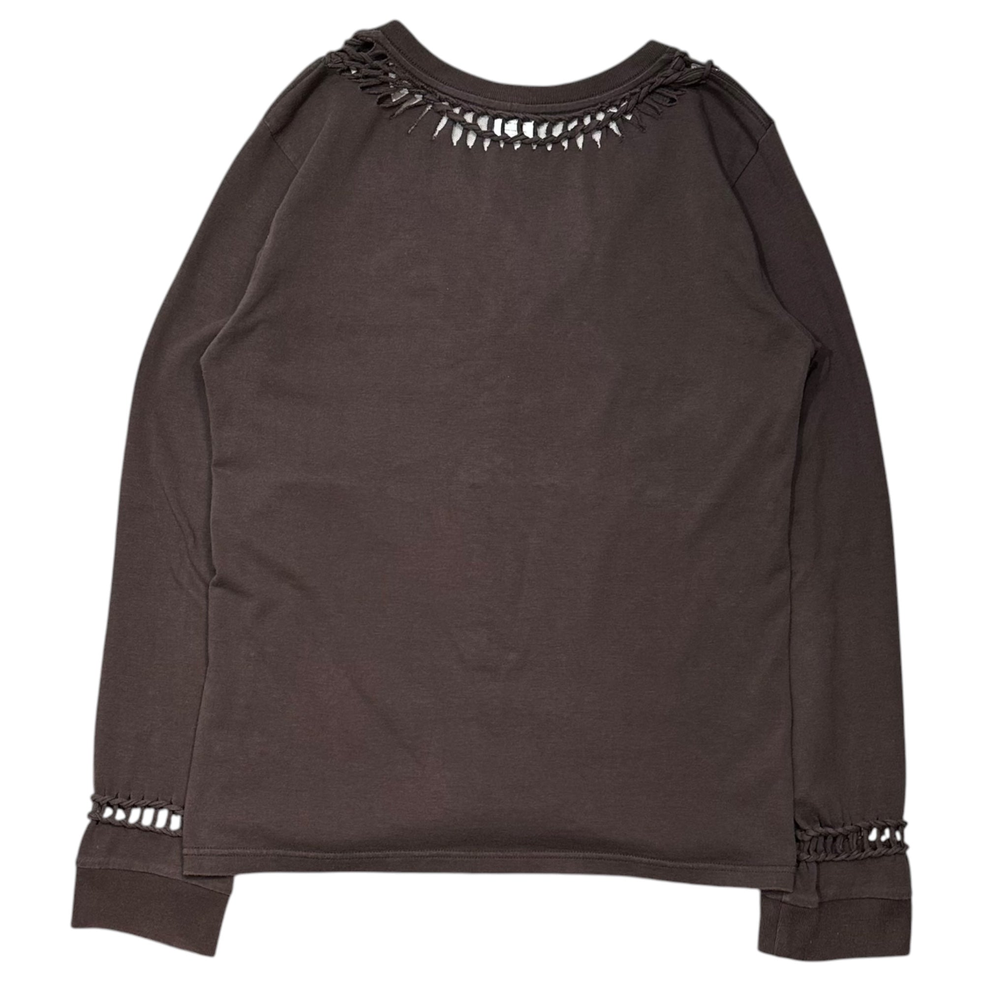 NUMBER (N)INE(ナンバーナイン) 2002AW "NOWHERE MAN" braided L/S Shirt ジョージ期 編み込み 長袖 カットソー 3 ブラウン 00's Tシャツ