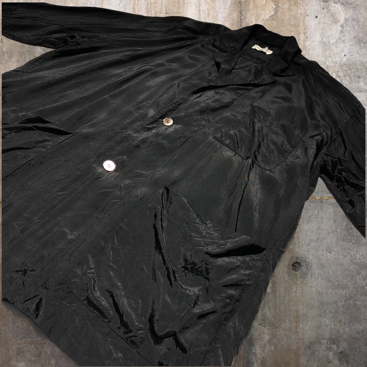 robe de chambre COMME des GARCONS(ローブドシャンブルコムデギャルソン) 90'sレーヨンシャツジャケット RB-050210 表記なし(メンズLサイズ程度) ブラック