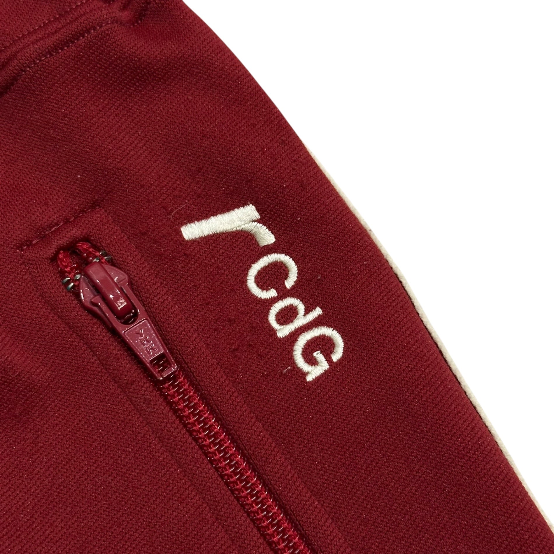 robe de chambre COMME des GARCONS(ローブドシャンブルコムデギャルソン) 2000AW Side Logo Side Stripe Track Pants サイドロゴ サイドライン トラック パンツ RT-10041 M ワインレッド×ホワイト AD2000 男性着用可能