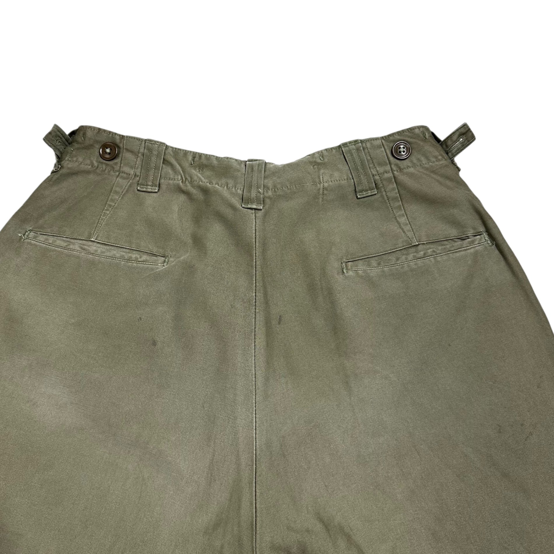 US ARMY(アメリカ軍) 40’s M-43 TROUSERS, FIELD, COTTON, O. D. ミリタリー フィールド パンツ 55-T-34030-30 30/30 オリーブ 40年代～ ヴィンテージ 古着 ベイカー