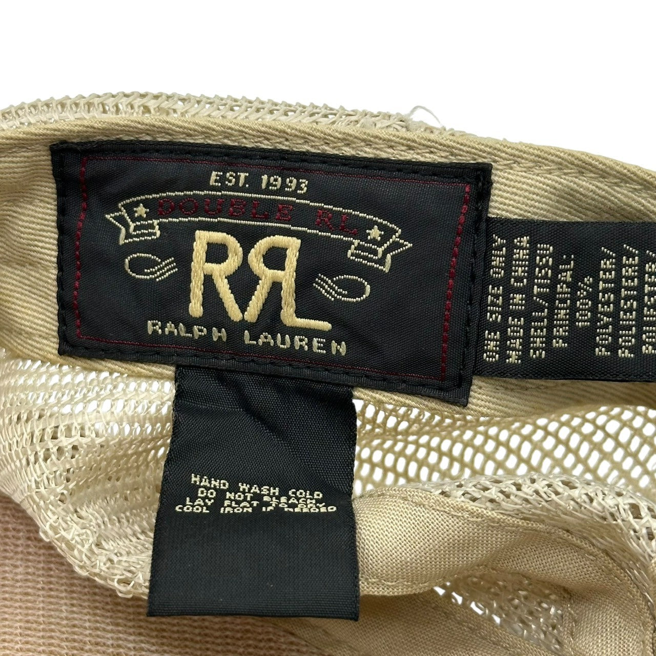 RRL(ダブルアールエル) Vintage-processed printed mesh cap ヴィンテージ加工 プリント メッシュ キャップ レッド
