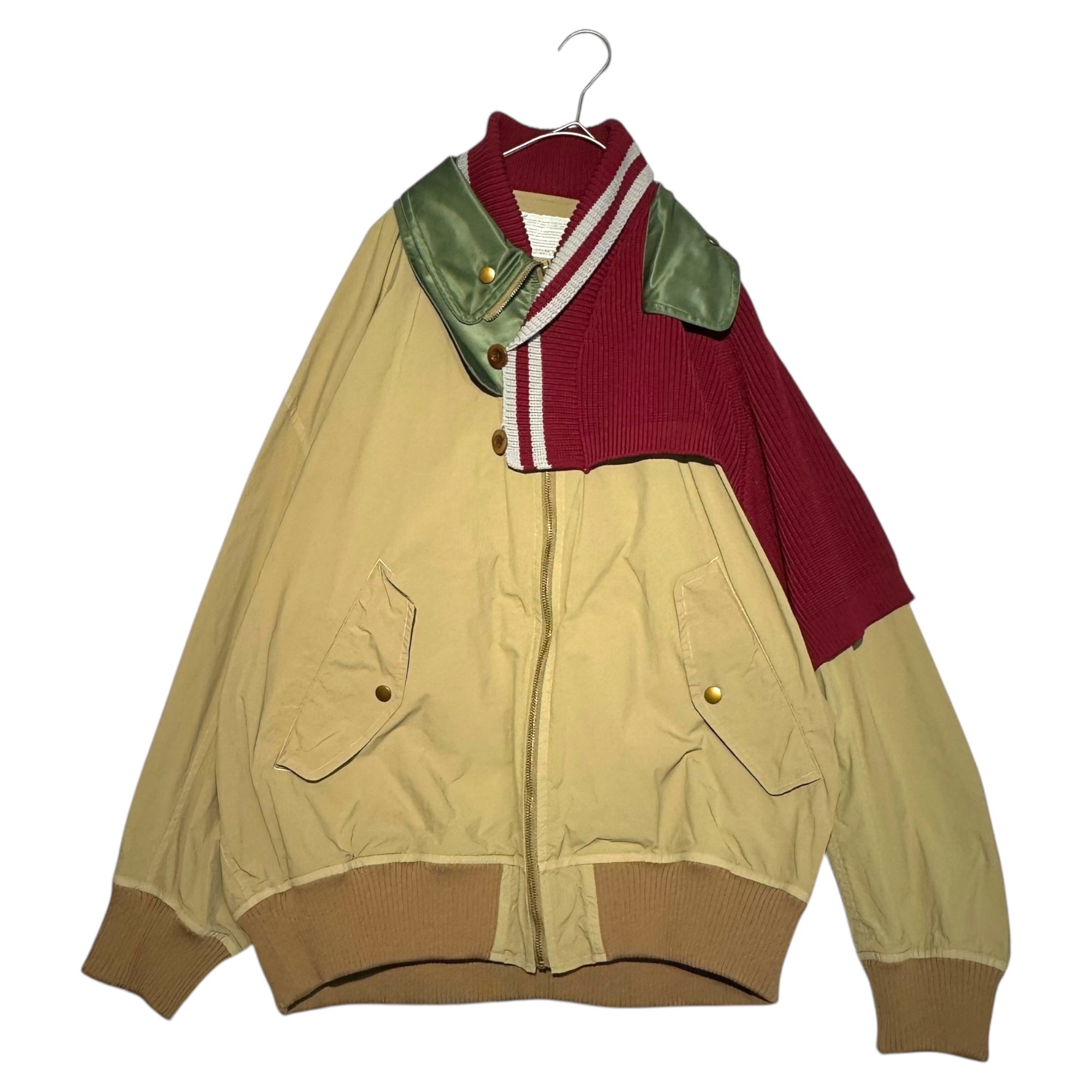 kolor(カラー) 22SS "製品染めNyタイプライター BLOUSON"/異素材ドッキングジャケット 22SCM-G03105 2 ベージュ