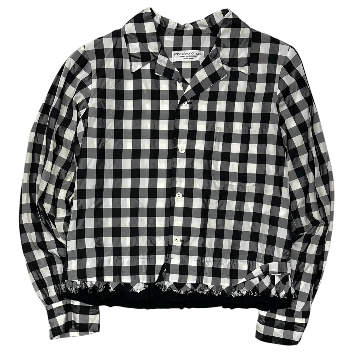 robe de chambre COMME des GARCONS(ローブドシャンブルコムデギャルソン) 2000's Gingham Check Jacket & Slit Flare Skirt ギンガムチェック ジャケット スリット フレア スカート セット TOPS:RB-040280 BOTTOMS:RS-040350 FREE ホワイト×ブラック AD2000 00s アーカイブ セット販売