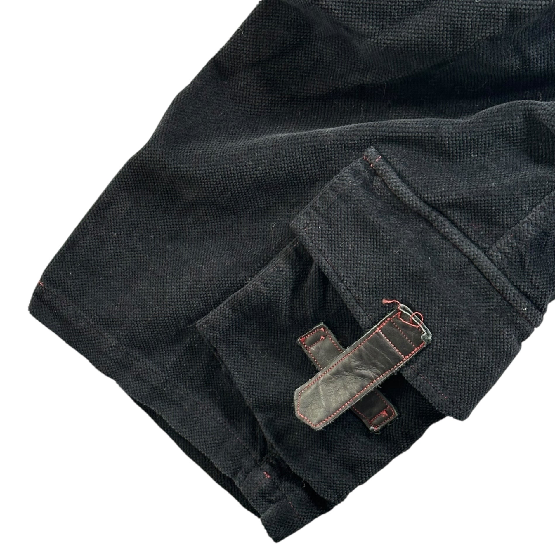 MILKBOY(ミルクボーイ)  90~00's Punk Hem Pocket Red Stitch Cropped Pants 90年 00年代 裾ポケット レッドステッチ クロップドパンツ 0P-0086 FREE(L程度) ブラック×レッド