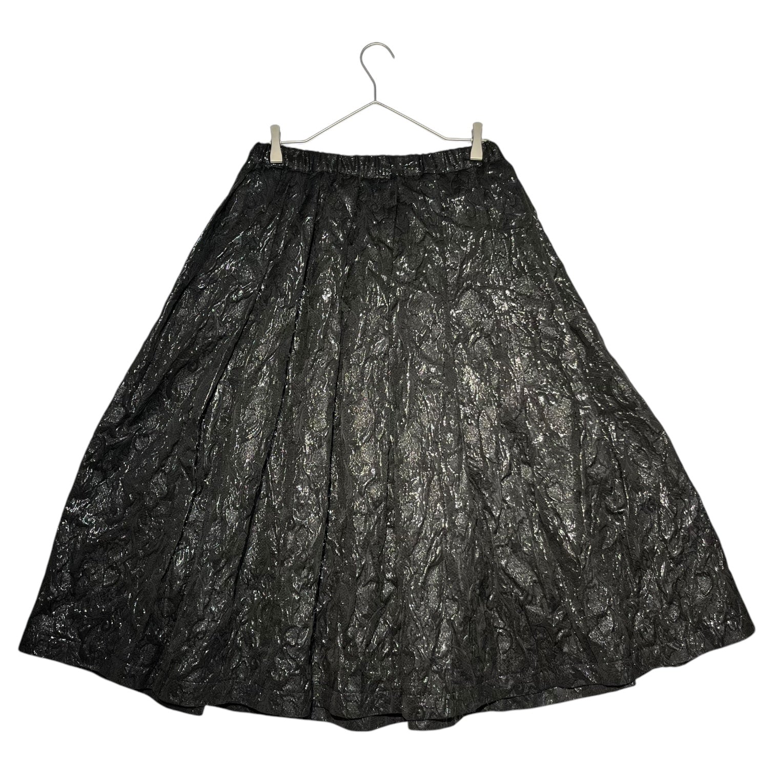 BLACK COMME des GARCONS(ブラックコムデギャルソン) 17AW Botanical embossed wide silhouette skirt ボタニカル ワイドシルエット スカート 1T-S006 S ブラック AD2017