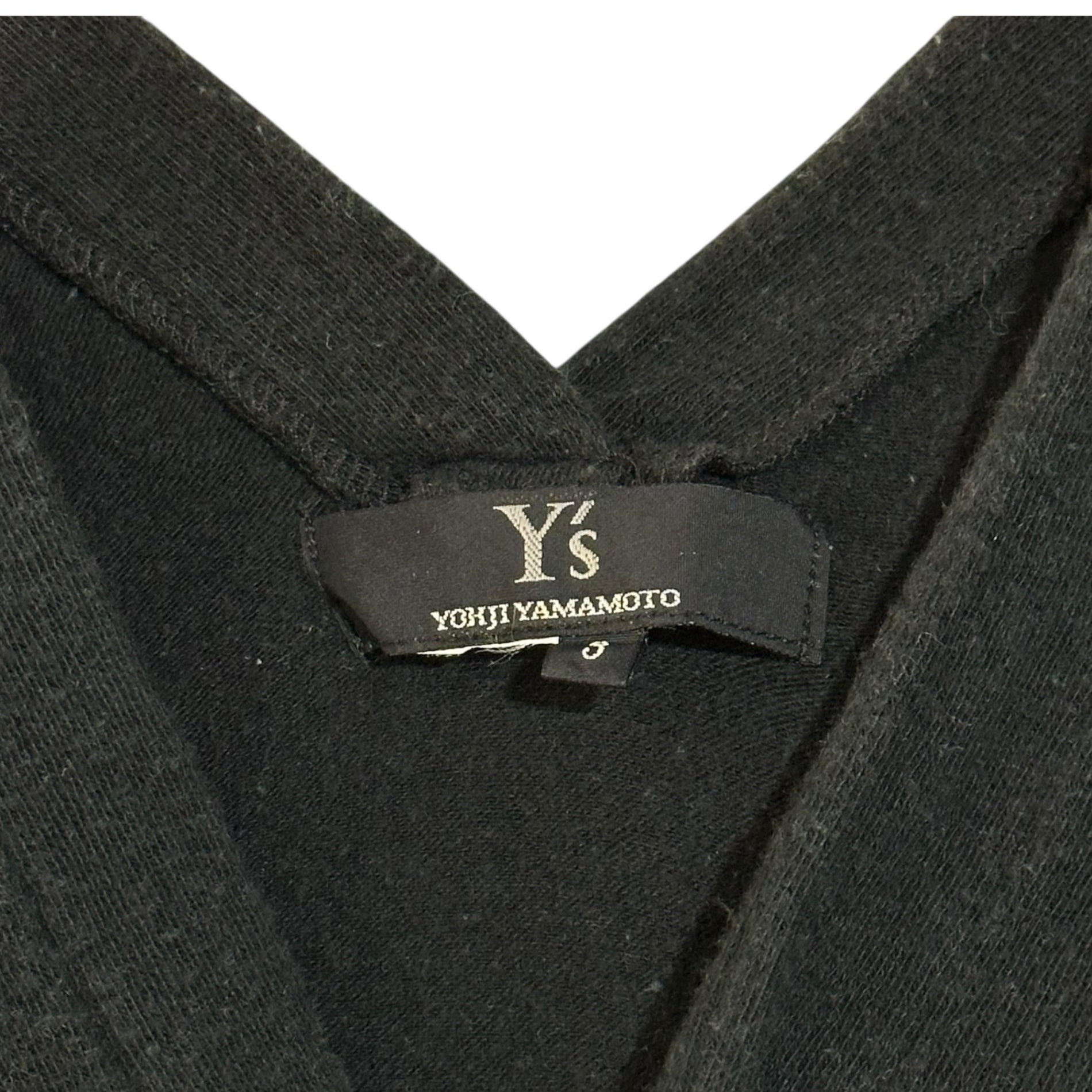Y's(ワイズ) Brushed Cotton Poly Stretch Snap Button Cardigan 起毛加工 コットン ポリ ストレッチ スナップ ボタン カーディガン 首元タグ切り取り 3(L程度) ブラック