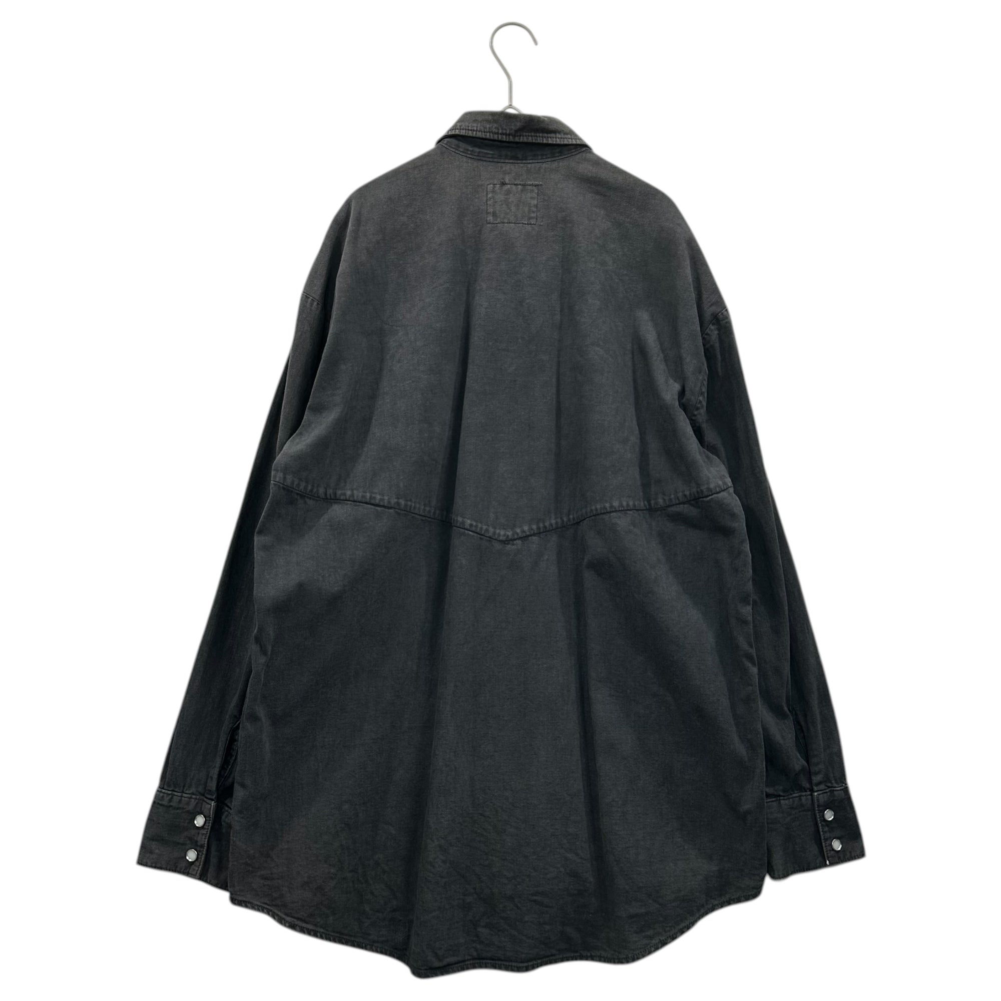 MY THINKS(マイシンクス) Snap-Button Western-Style Soft Denim Shirt スナップボタン ウエスタン ソフトデニムシャツ S ブラック
