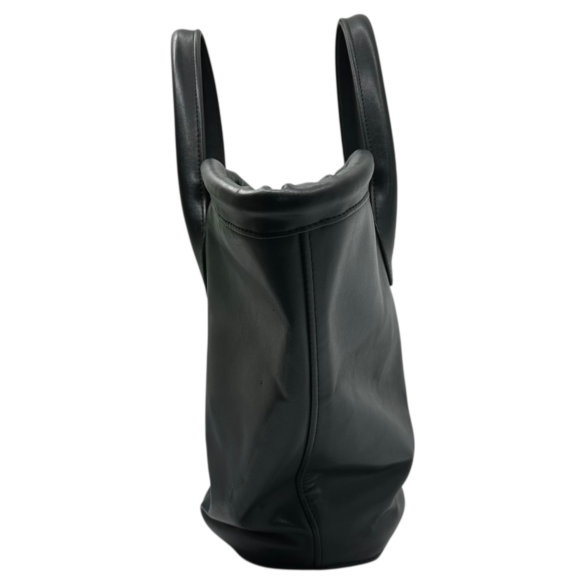 COMME des GARCONS(コムデギャルソン) Eco-Leather Boat-Shaped Tote Bag エコレザー 舟形 トート バッグ ブラック