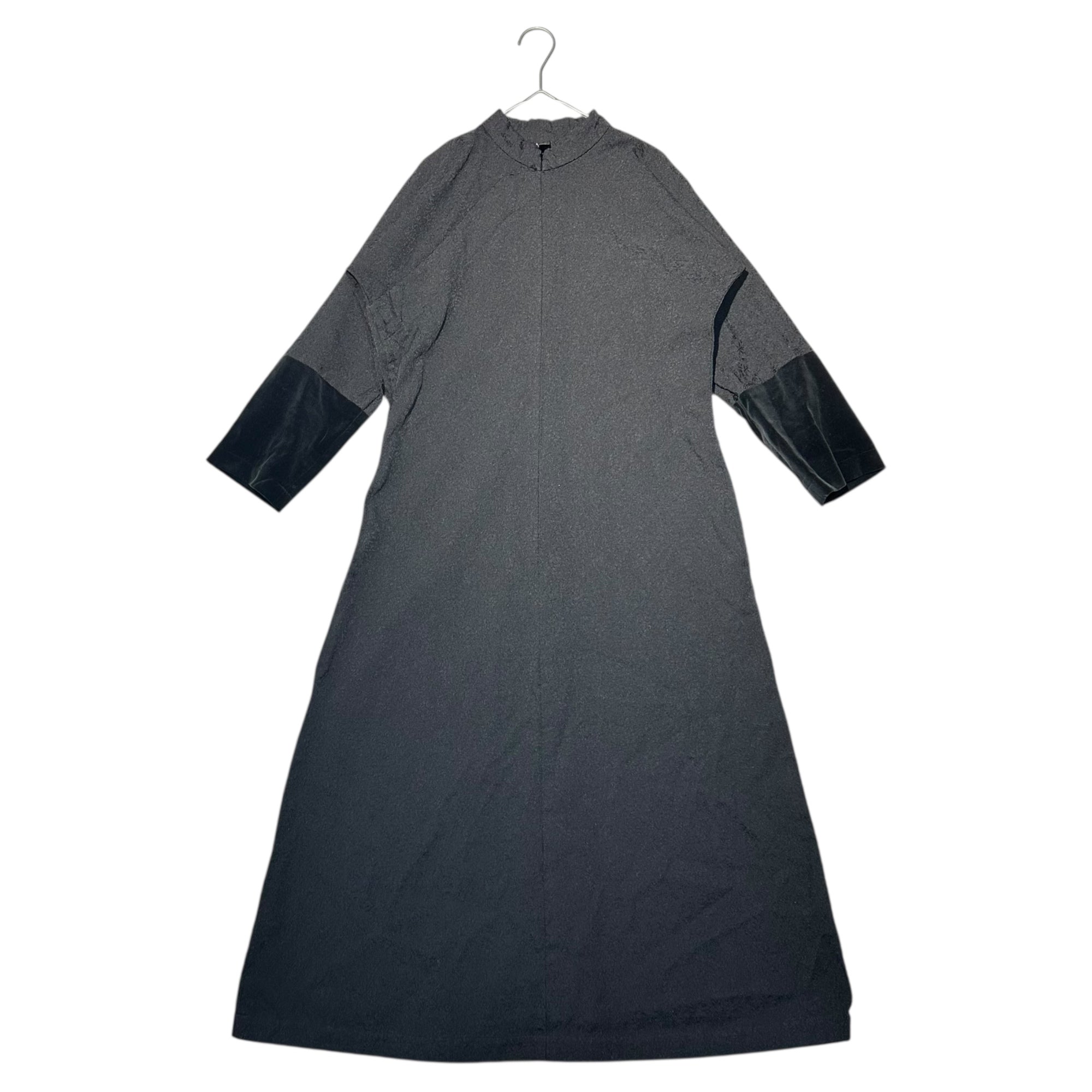 COMME des GARCONS COMME des GARCONS(コムデギャルソンコムデギャルソン) 15AW Sleeve Velour Panel China Dress 袖 ベロア 切替 チャイナ ドレス RP-O003 S ブラック AD2015 ロング ワンピース