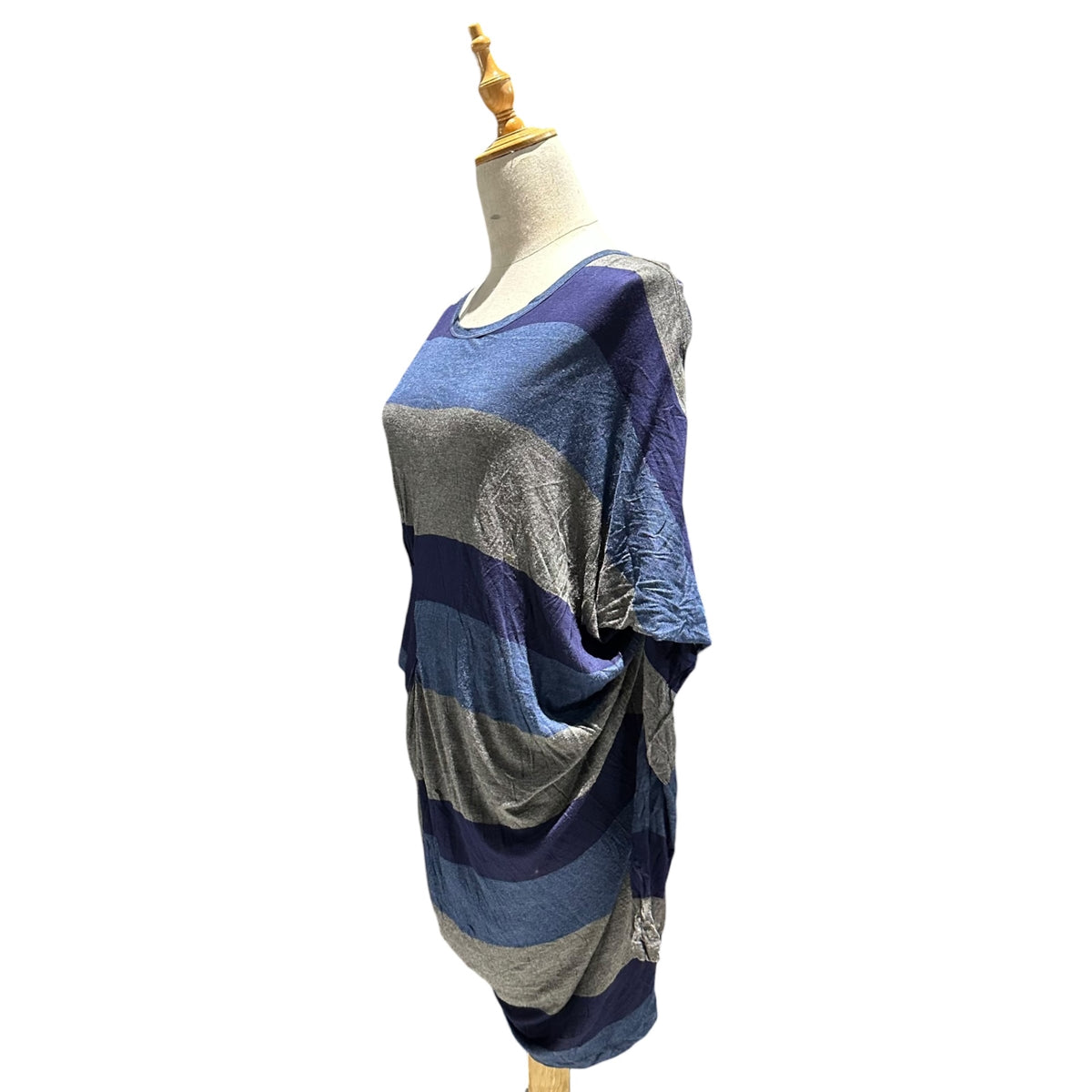 MM6 Maison Margiela(エムエムシックス) 2012AW Asymmetric colorblock dolman sleeve dress 切替 アシンメトリー ドルマン ワンピース S32CT0395 S ネイビー×パープル×グレー