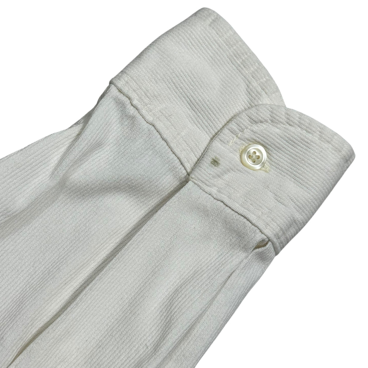 L.L.BEAN(エルエルビーン) 1990's USA made Band Collar Corduroy Shirt コーデュロイ バンドカラー シャツ MEDIUM REGULAR ホワイト 90年代
