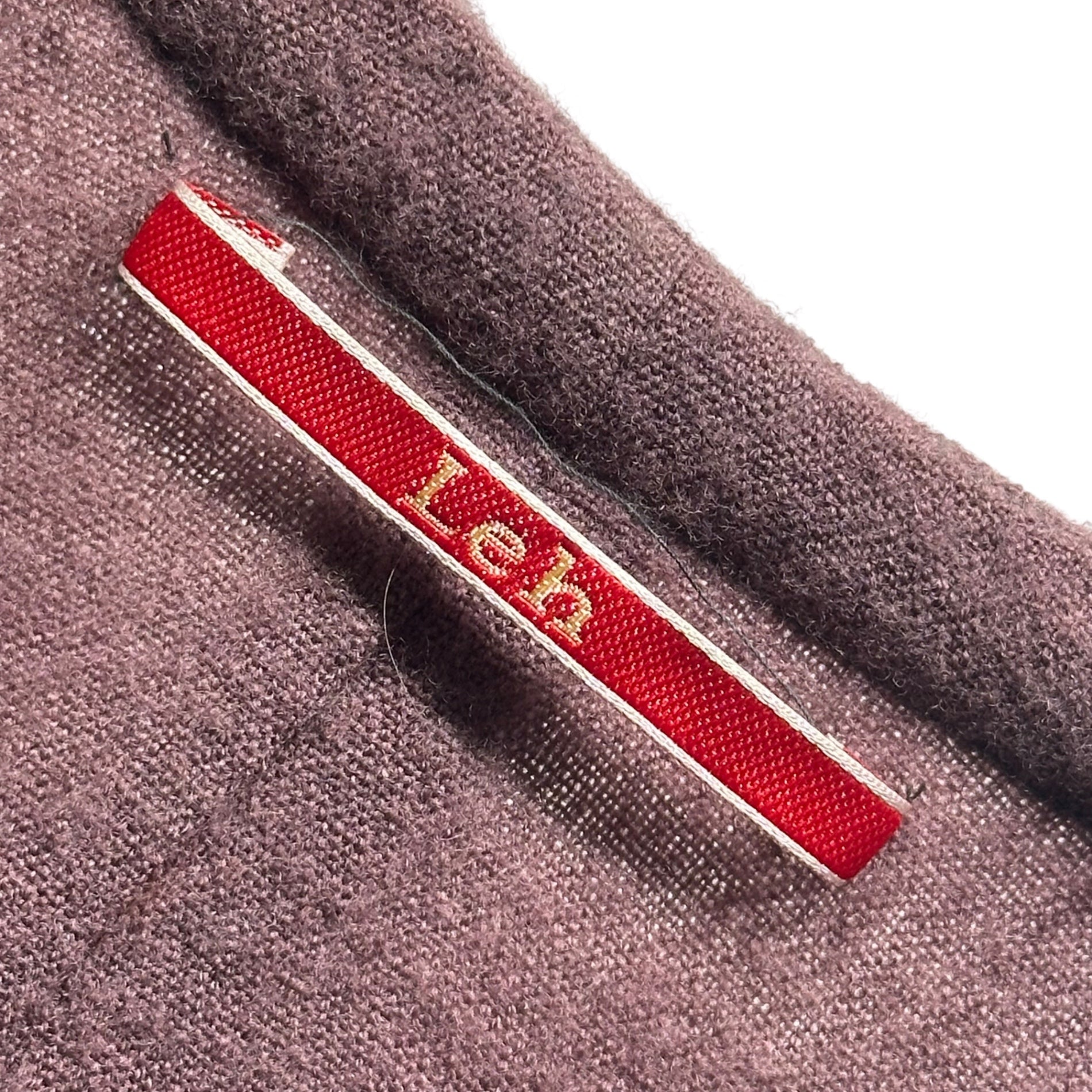 Leh(レー) Sleeve-Split Wool Pullover Shirt 袖切替 ウール プルオーバー シャツ M パープル×ブラック