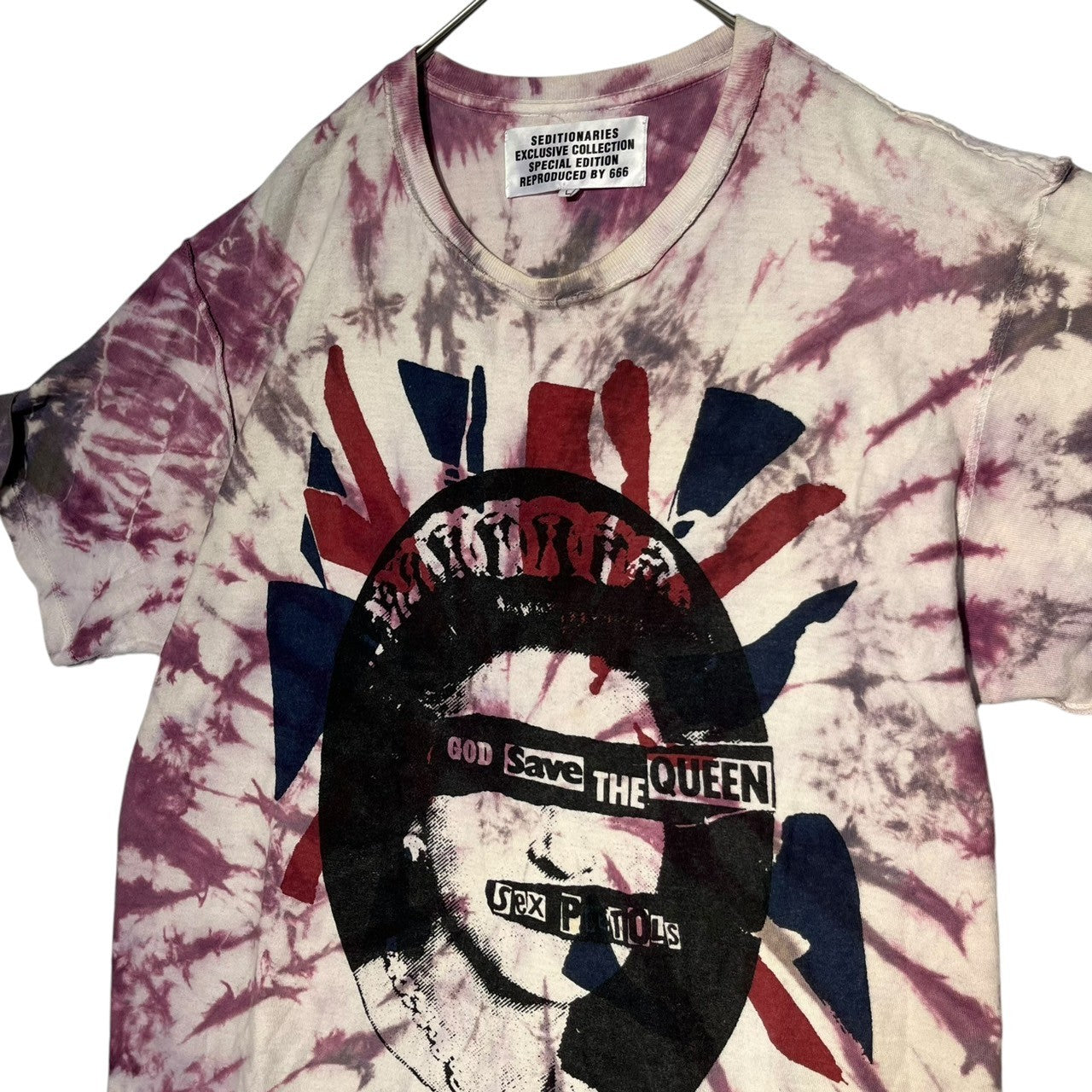 SEDITIONARIES by 666(セディショナリーズ バイ666) GOD SAVE THE QUEEN T-SHIRT ゴッド セーブ ザ クイーン Tシャツ タイダイ L パープル 復刻アイテム インサイドアウト仕様