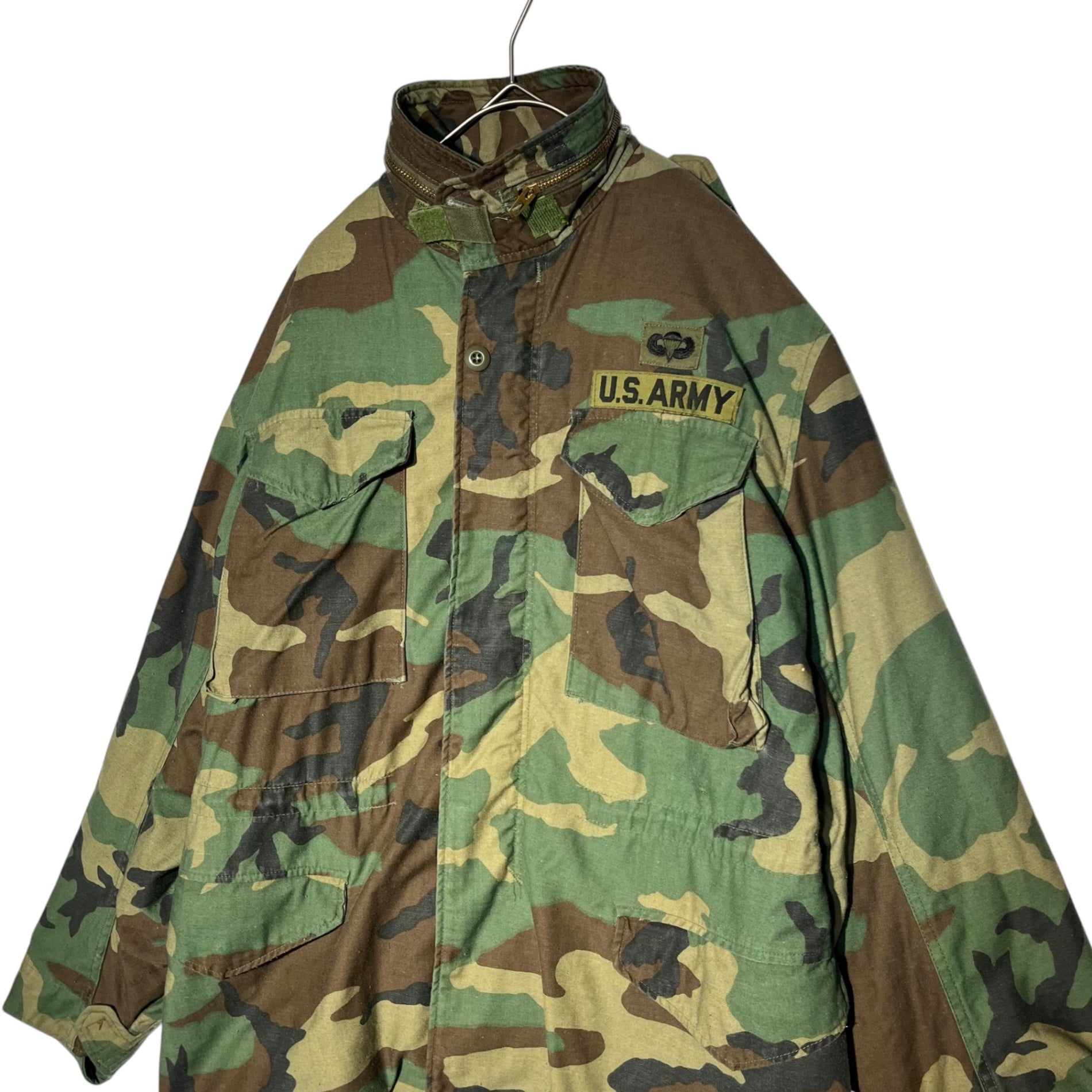 US ARMY(アメリカ軍) 80's M65 Woodland camouflage field jacket ウッドランド カモフラ フィールド ジャケット 8415-01-099-7831 SMALL-REGULAR カーキ 83年製 ヴィンテージ ミリタリー 80年代