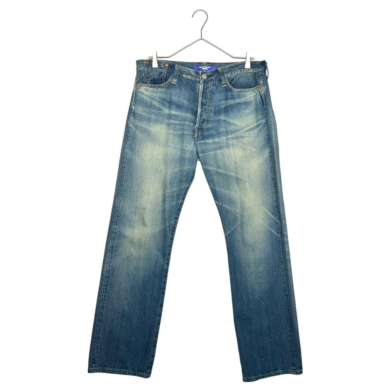 JUNYA WATANABE MAN(ジュンヤワタナベマン) 23SS ”jean-michel basquiat” Back Pocket Print USED Finish Straight Denim Pants バスキア バックポケット プリント USED加工 ストレート デニム パンツ WK-P039 M インディゴ AD2022