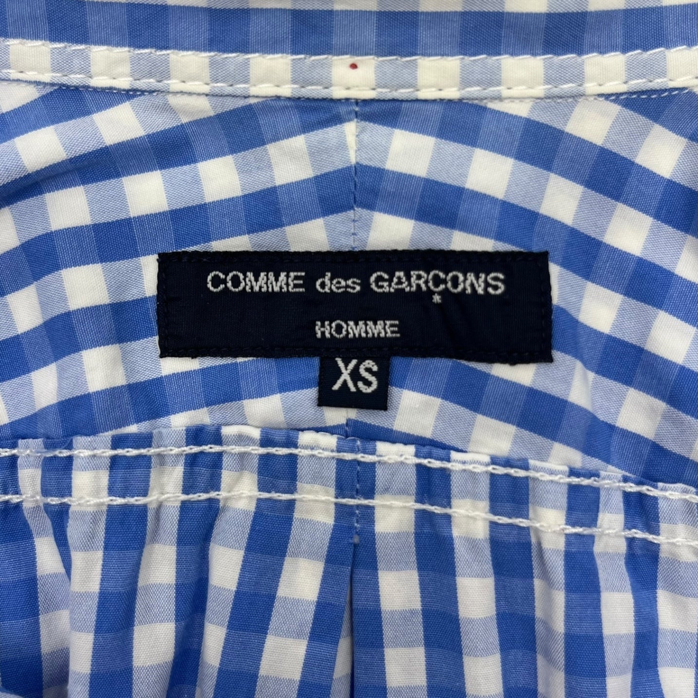 COMME des GARCONS HOMME(コムデギャルソンオム) 13SS Gingham check button down long sleeve shirt ギンガムチェック ボタンダウン 長袖 シャツ HJ-B028 XS ブルー×ホワイト AD2012