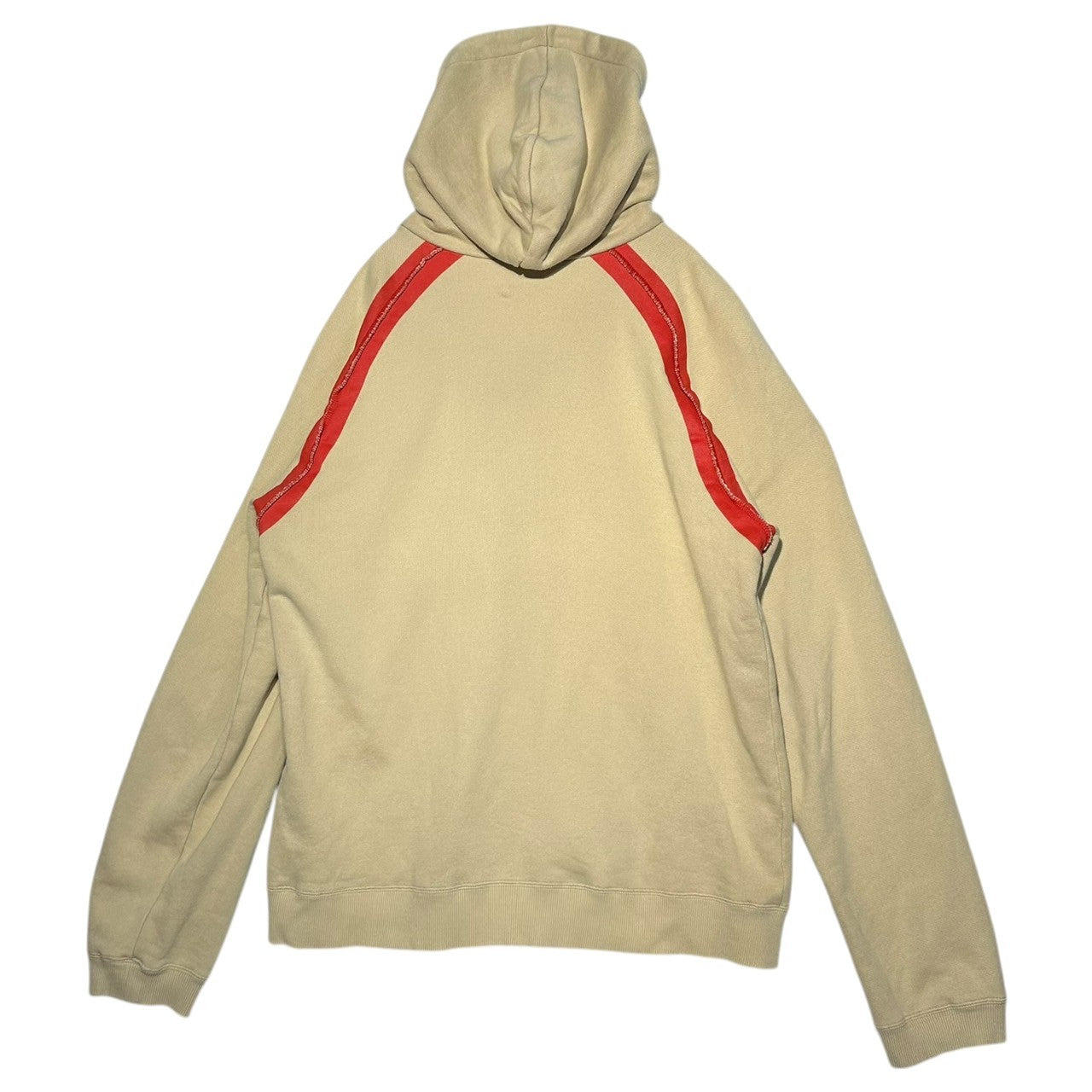 PPFM(ピーピーエフエム) 00's Red Seam Line Inside-Out Zip Hoodie レッド シーム ライン インサイドアウト ジップ パーカー FREE ベージュ×レッド Y2K