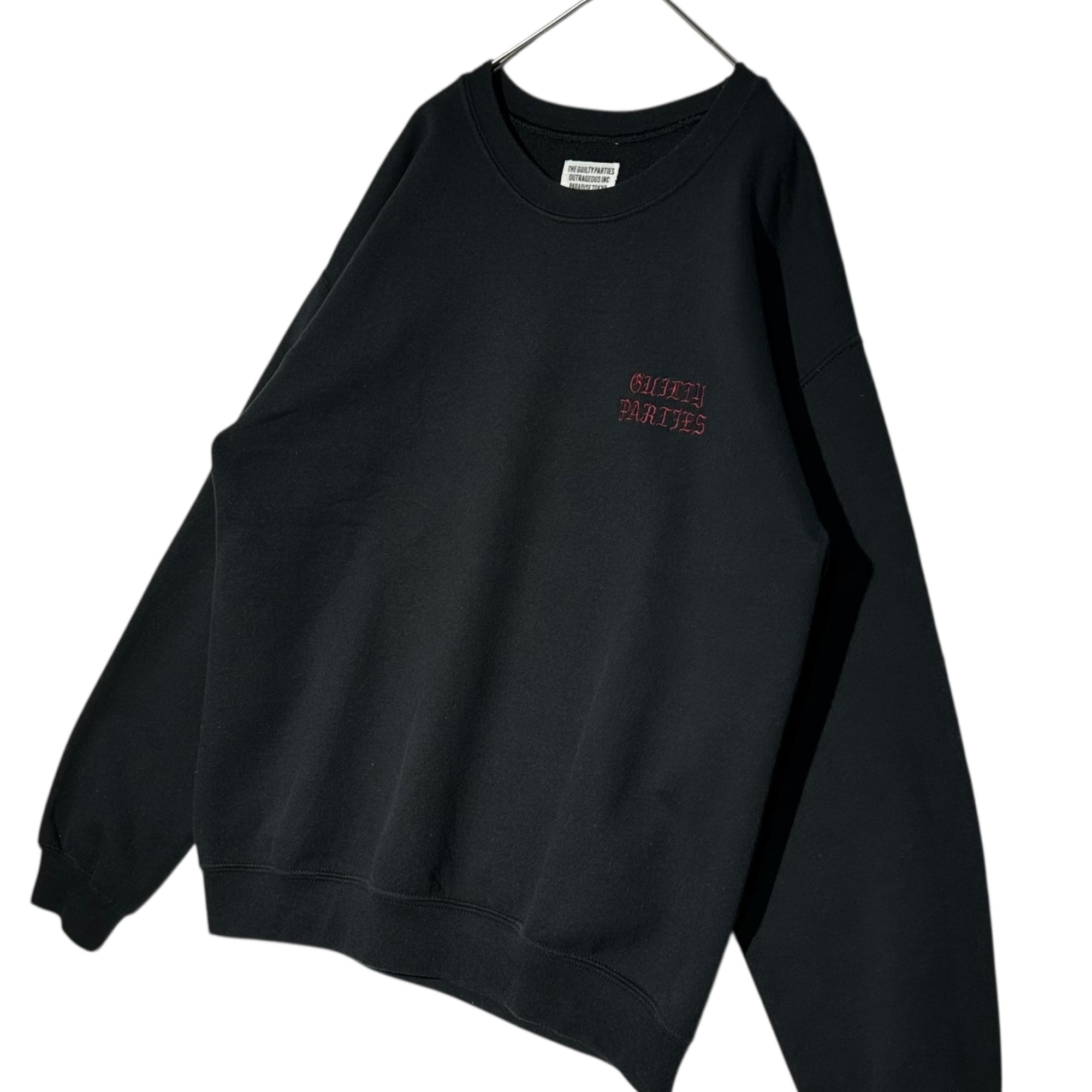 WACKO MARIA(ワコマリア) One-Point Logo Embroidered Crew Neck Sweatshirt ワンポイント ロゴ刺繍 クルーネック スウェット M ブラック