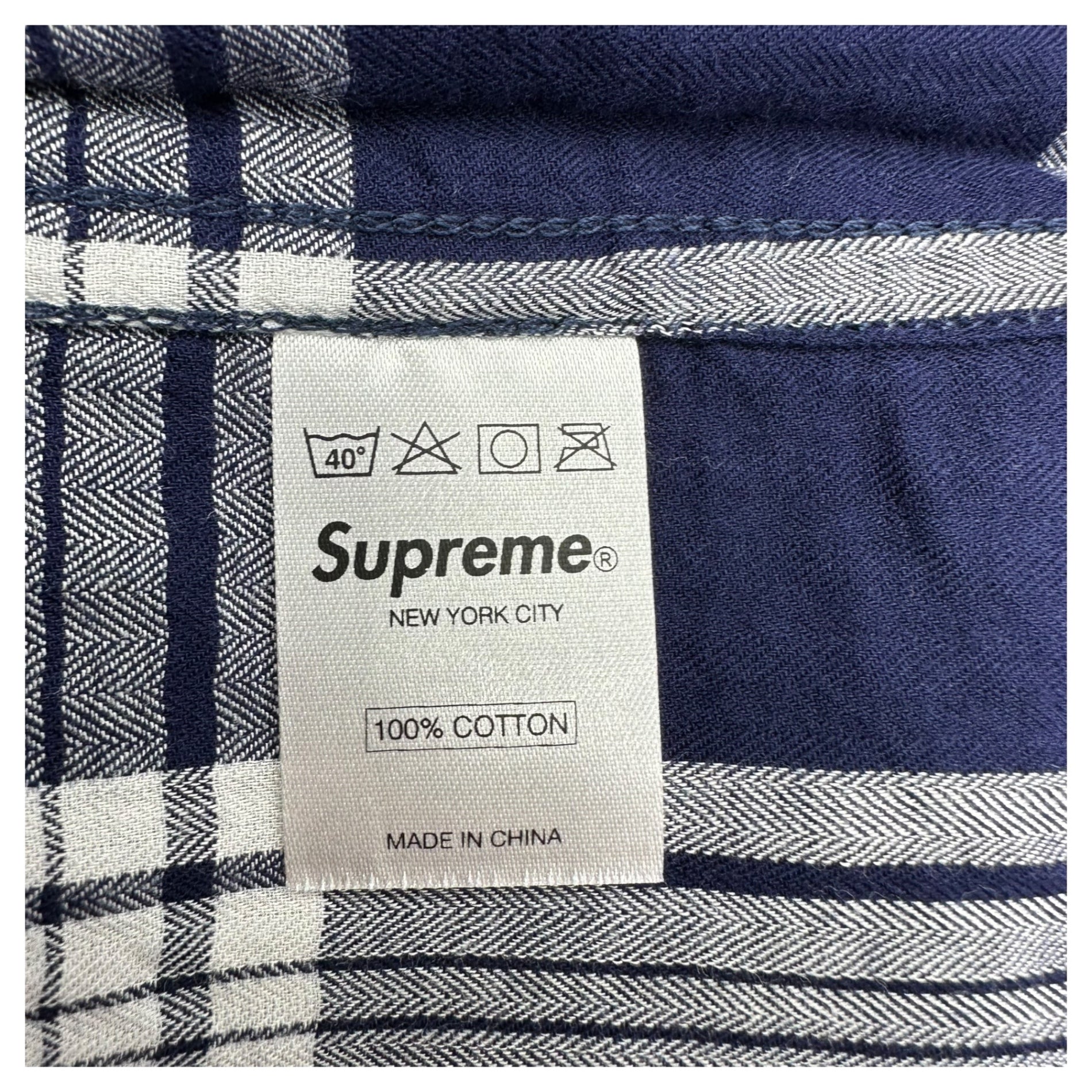 SUPREME(シュプリーム) Plaid S/S Shirt チェック 半袖 シャツ M ネイビー×ホワイト