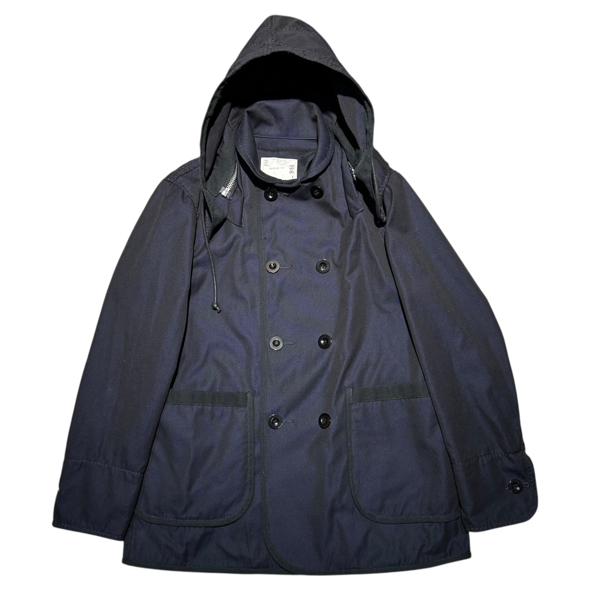 sacai(サカイ) 16AW Cotton Calze Euro Military Wear Sampling Hooded Jacket コットンカルゼ ユーロミリタリー サンプリング フーデッド ジャケット 16-00960M 1(S程度) ネイビー
