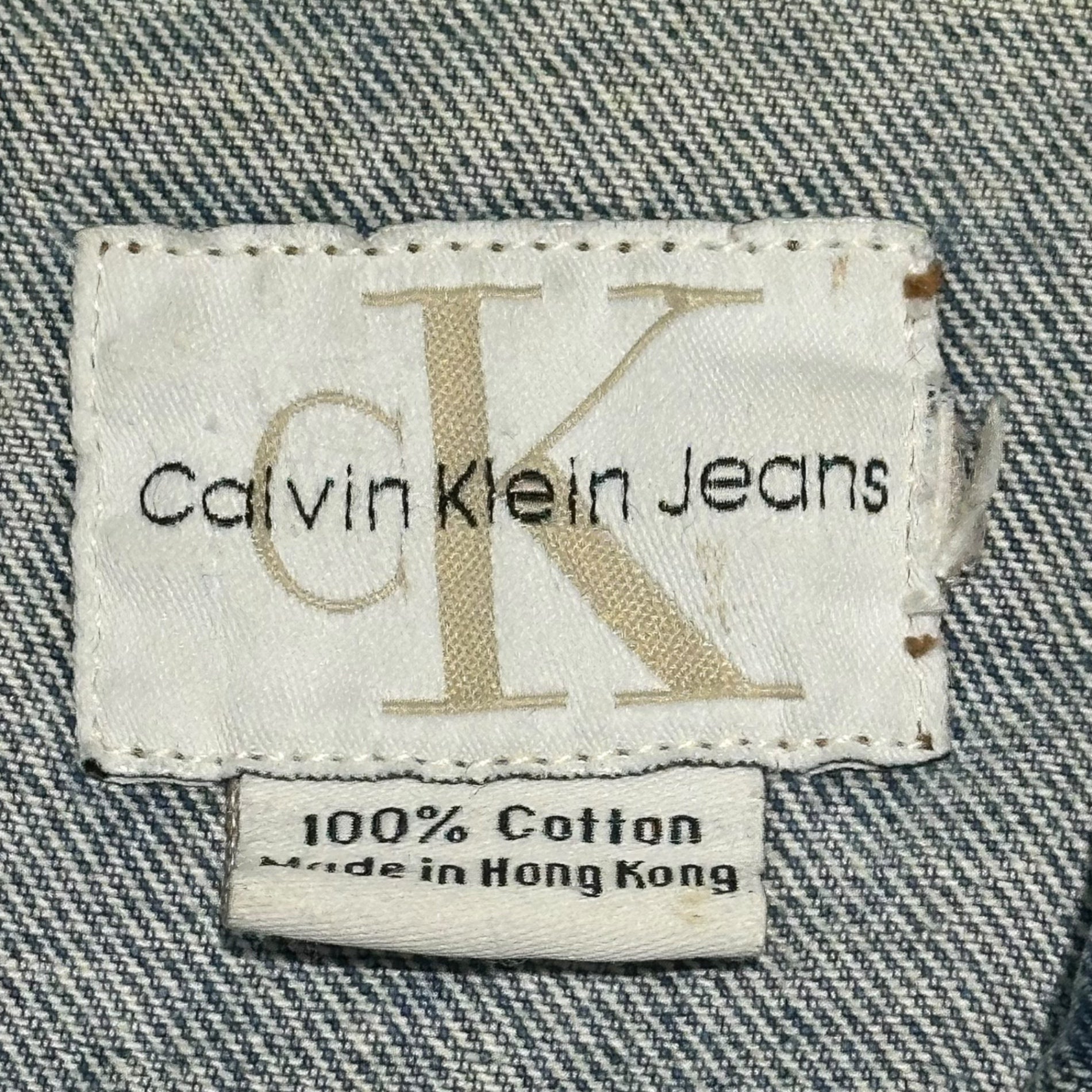 Calvin Klein Jeans(カルバンクラインジーンズ) 90~00's Flower Stitch Remake Raw-Edge Denim Jacket 花 ステッチ リメイク 切りっ放し デニム ジャケット ライトインディゴ