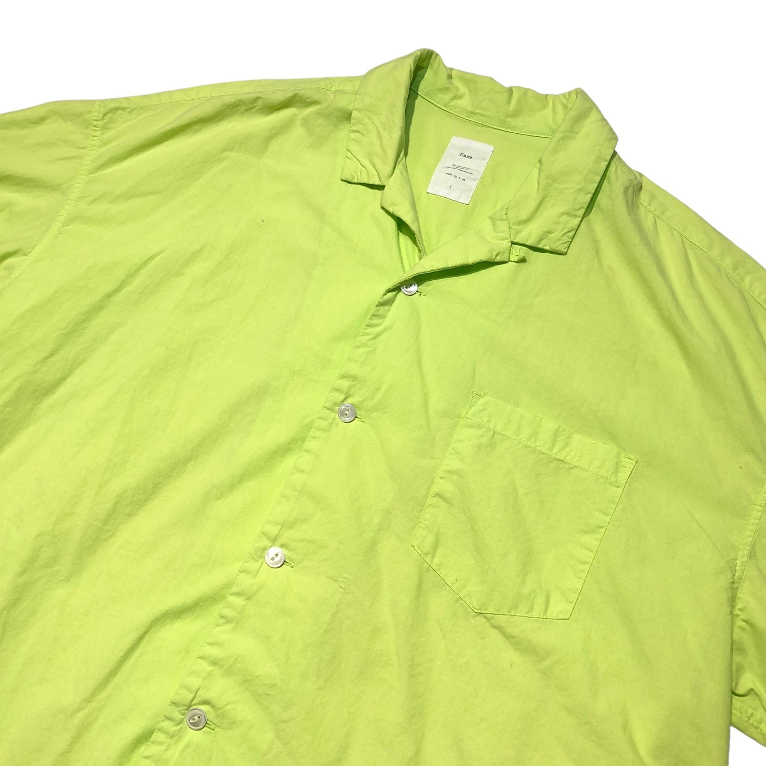 Name.(ネーム) 18SS Oversized open collar S/S shirt オーバーサイズ オープンカラー 半袖 シャツ NMSH-18SS-002 1(S程度) ライトグリーン